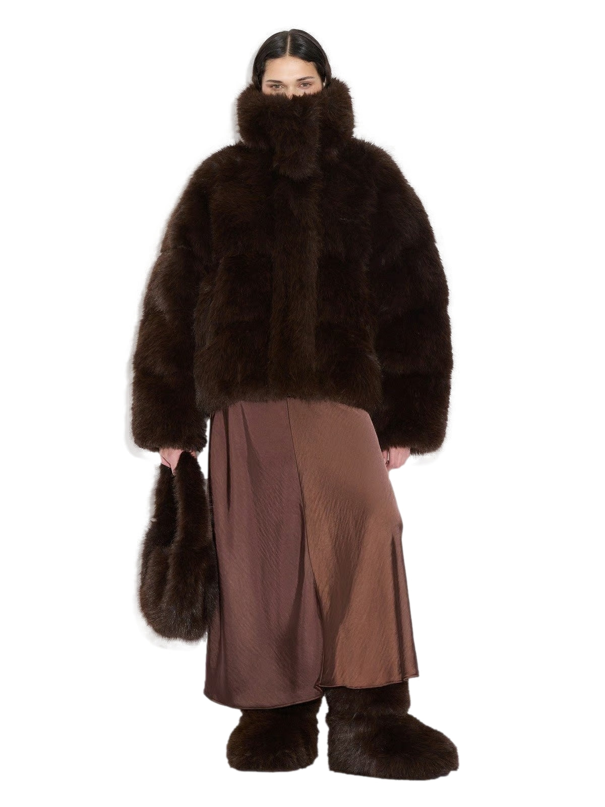 Holzweiler Steilia Fauxfur Down Jkt Jakke Brun - modostore.no