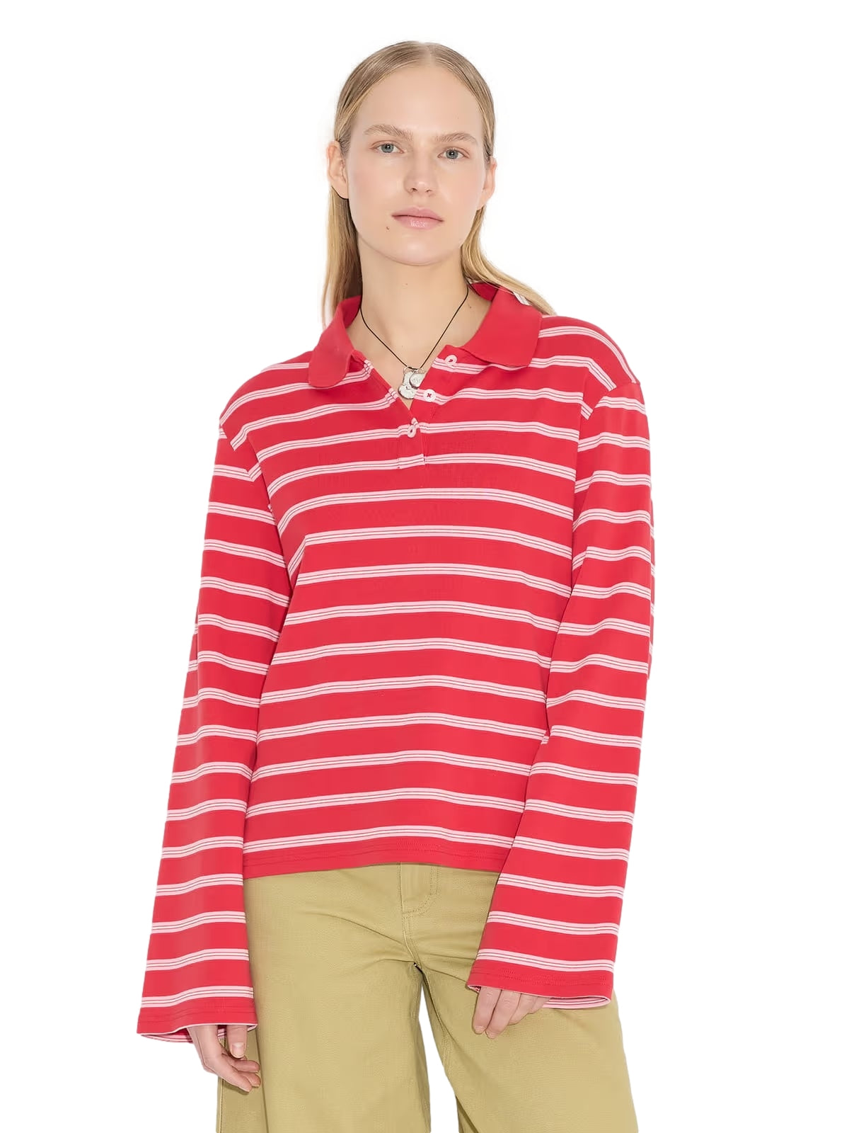 Holzweiler Sunny Striped Polo Genser Rød - modostore.no