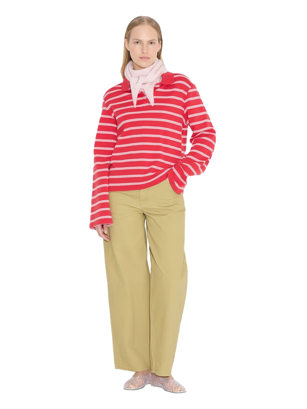 Holzweiler Sunny Striped Polo Genser Rød - modostore.no