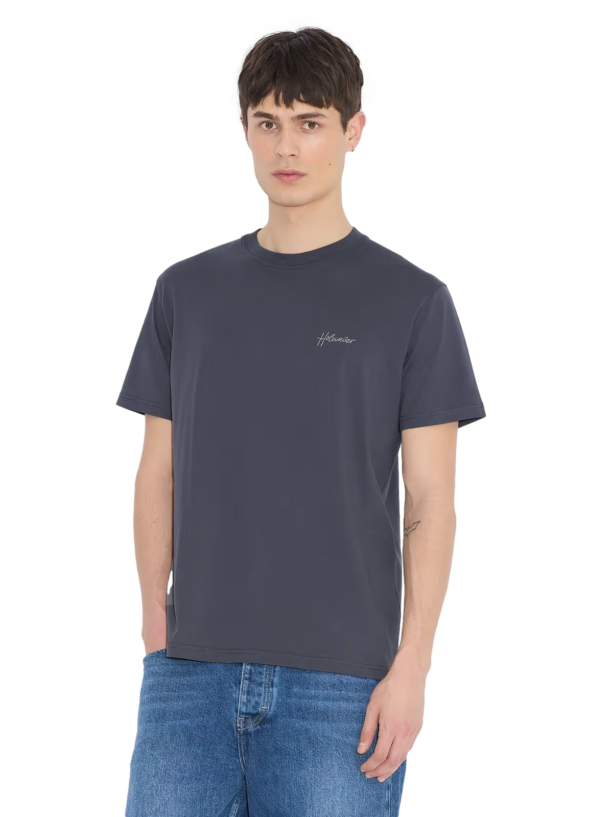 Holzweiler Tucker Embroidery Tee T-shirt Grå - modostore.no