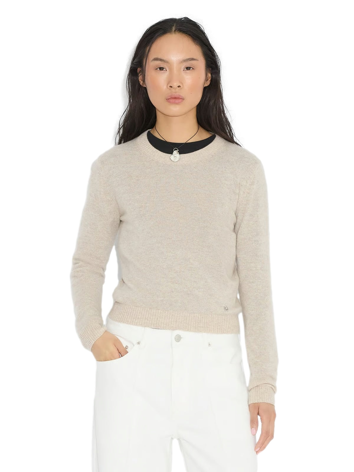 Holzweiler W. Cashmere Crew Crewneck Beige - modostore.no