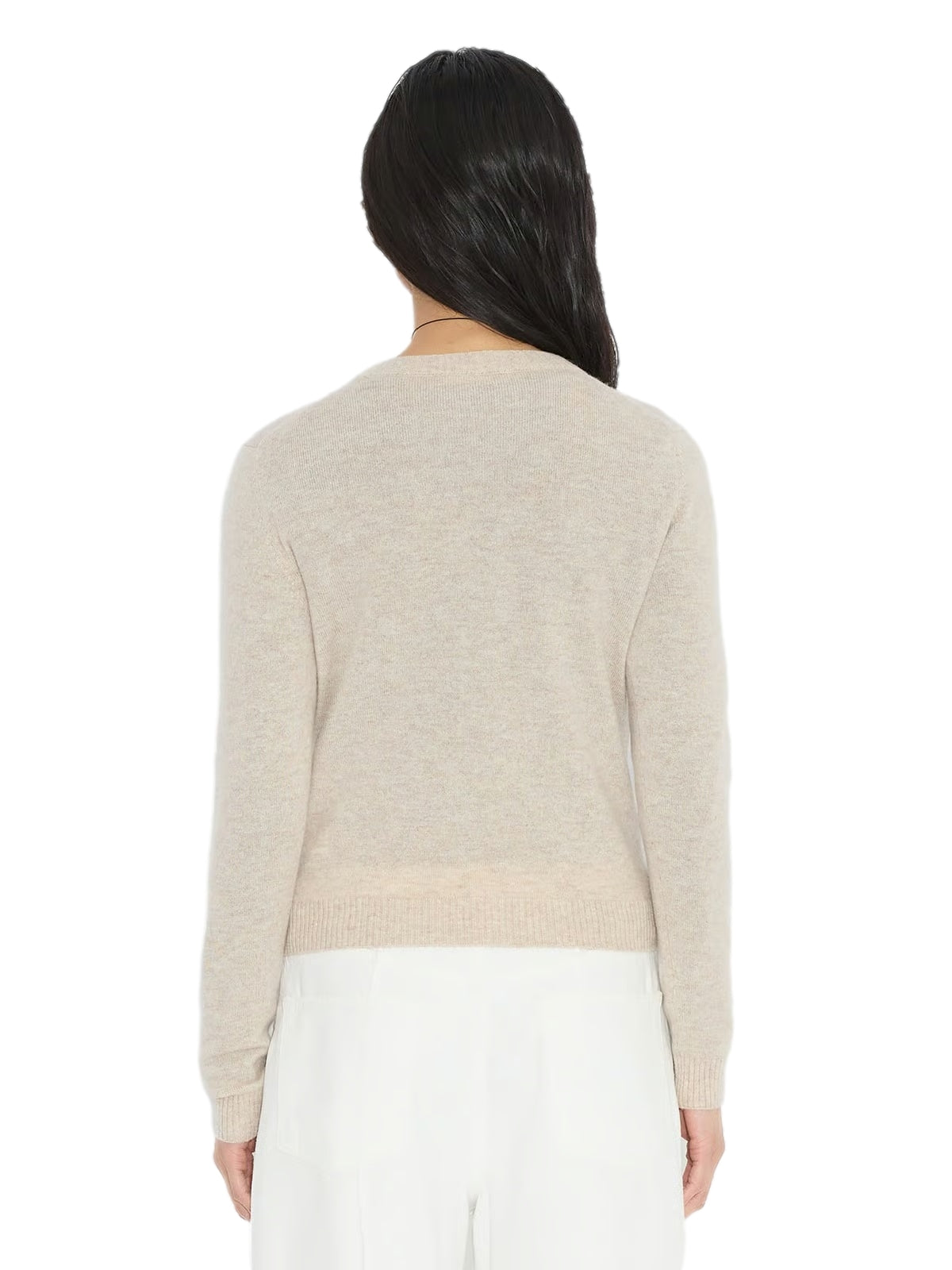 Holzweiler W. Cashmere Crew i beige, myk og elegant genser med rund hals og lang erme.