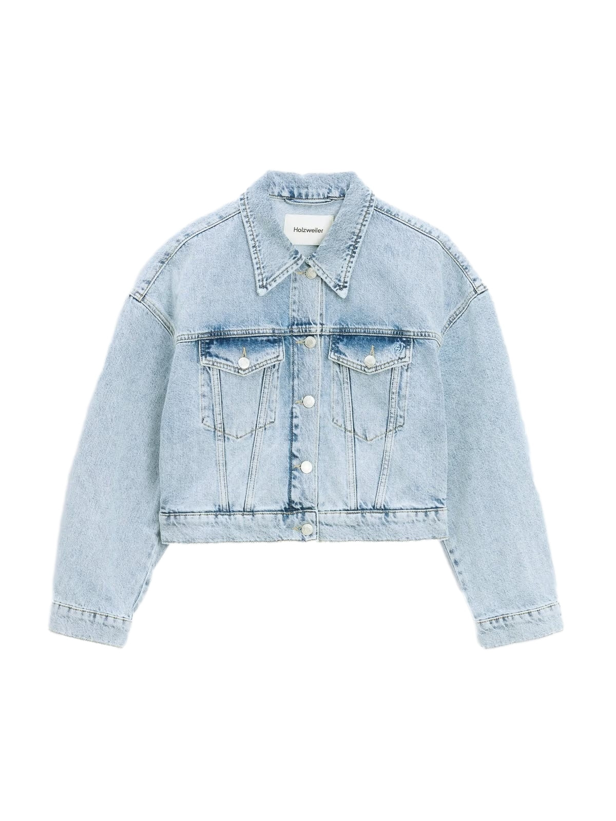 Holzweiler W Cropped Denim Jacket Jakke Lyseblå - modostore.no