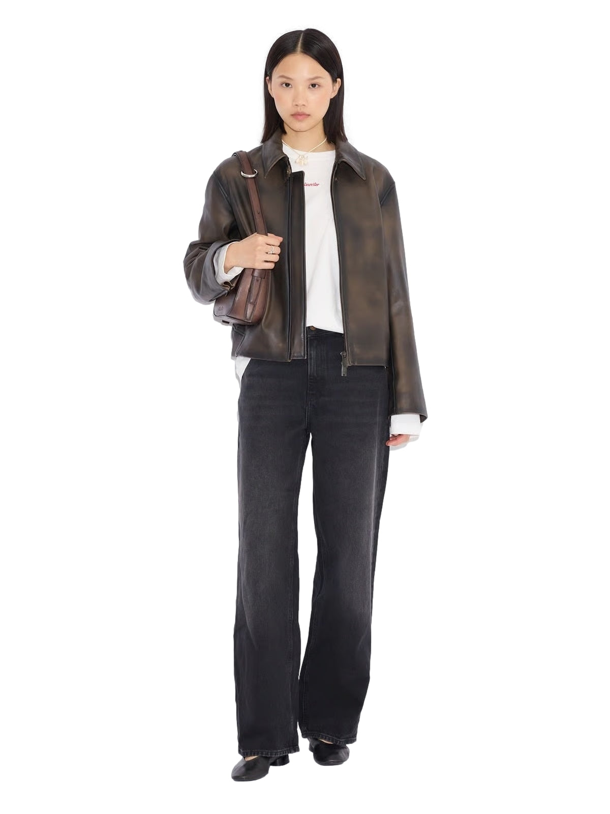 Holzweiler W Wide-Leg jeans i vasket svart, avslappet passform og brede ben, laget av komfortabelt denimmateriale.