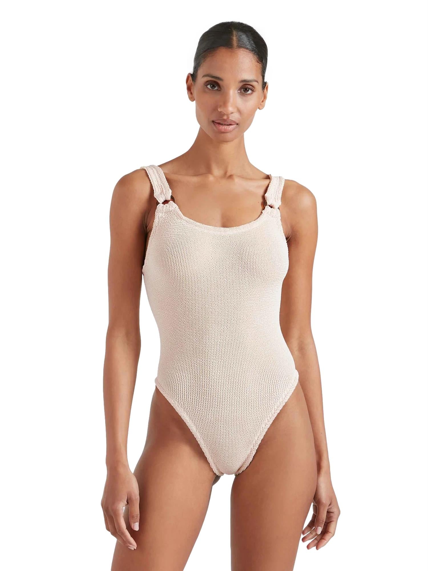 Hunza G Domino Swim Blush Badedrakt Off-White - modostore.no