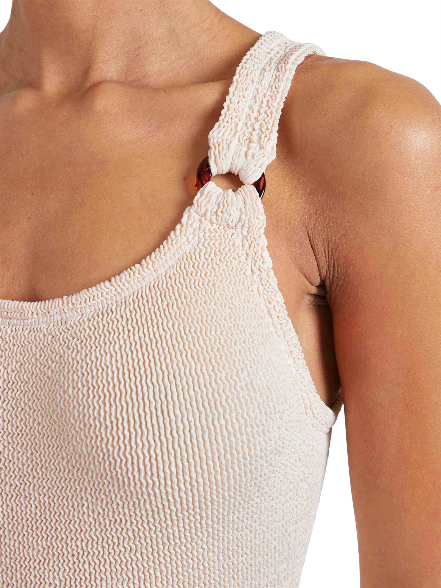Hunza G Domino Swim Blush Badedrakt Off-White - modostore.no