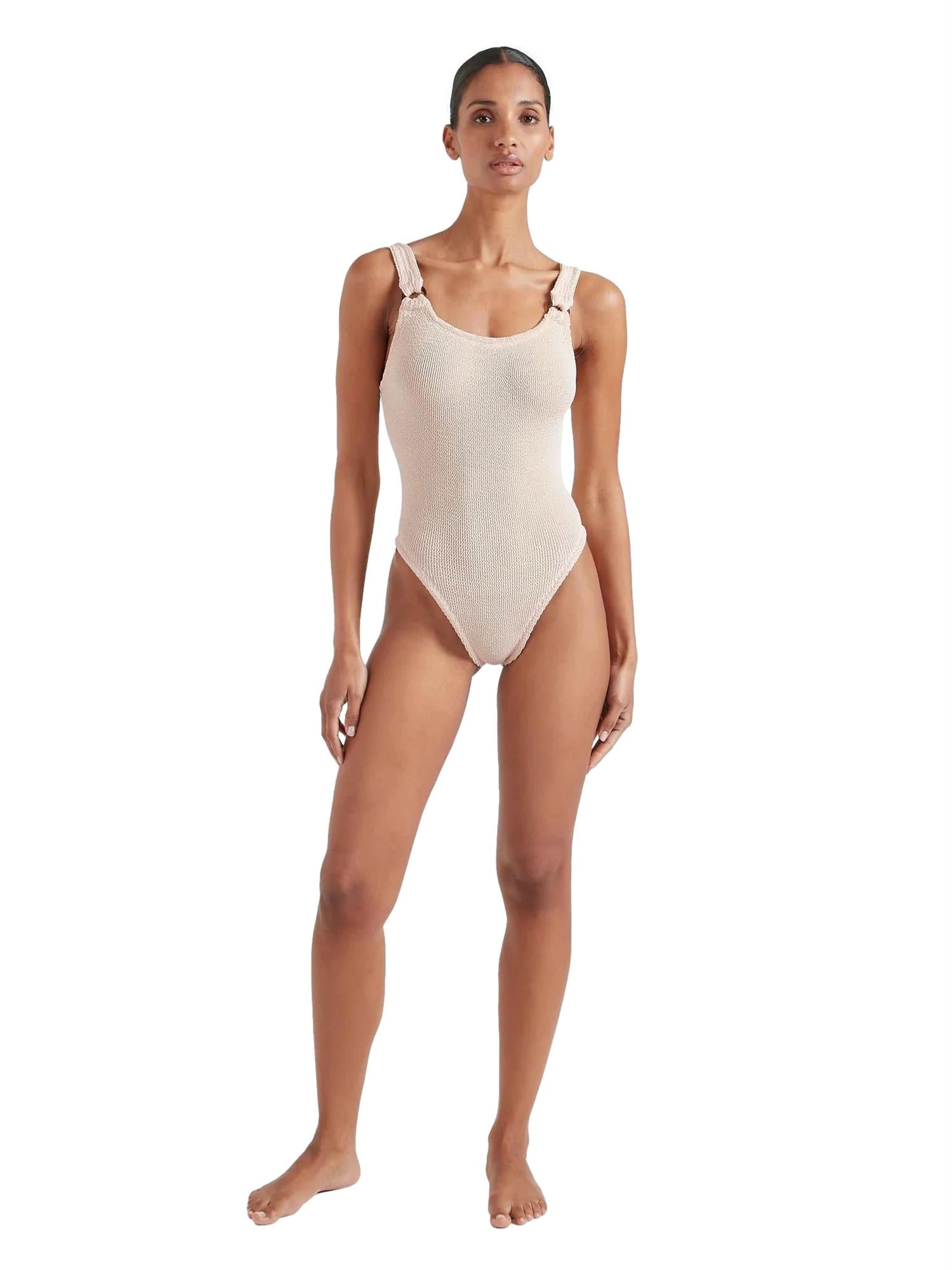 Hunza G Domino Swim Blush Badedrakt Off-White - modostore.no