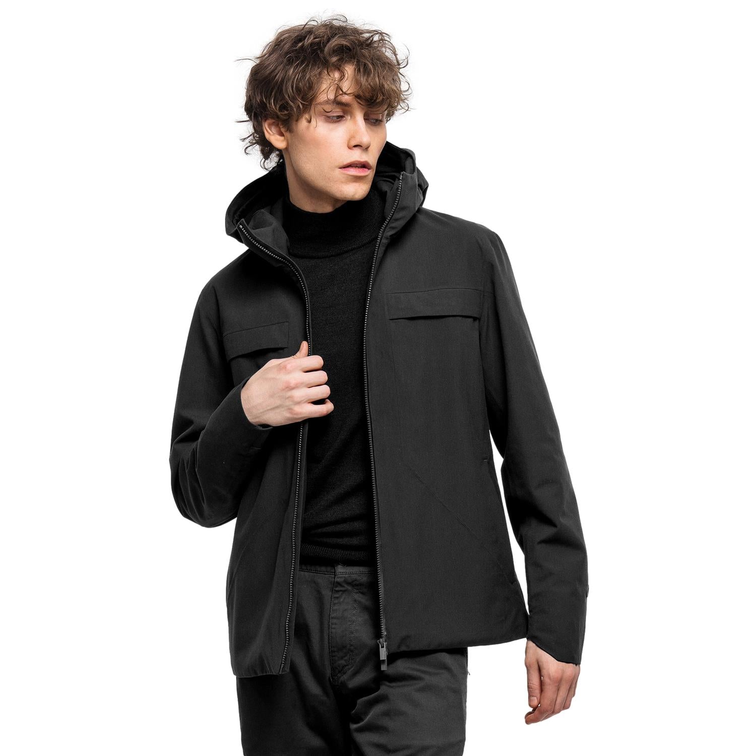 Johnny Love Peter Short Parka Jakke Sort - modostore.no