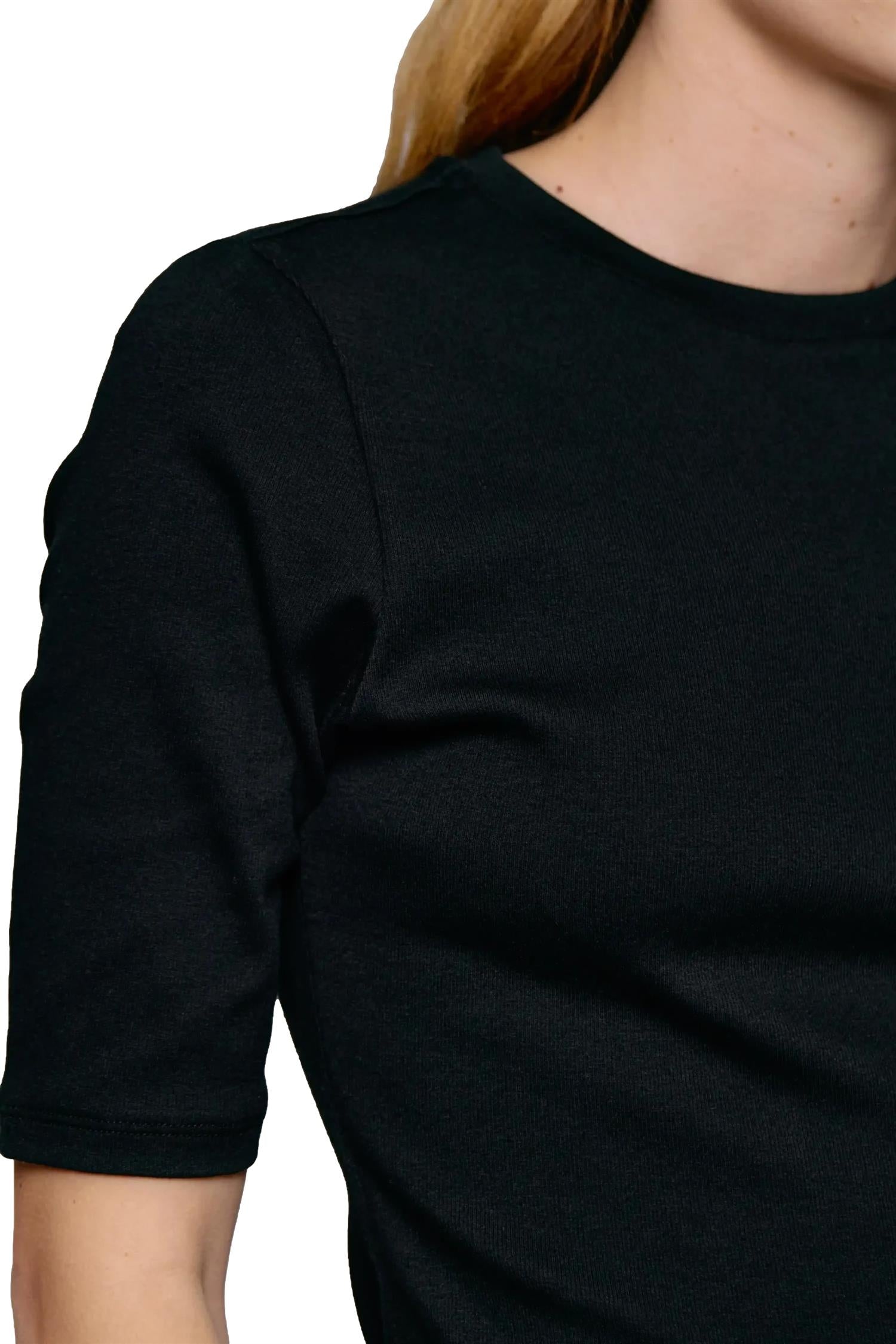 Julie Josephine Marianne Rib Tee T-shirt Sort - modostore.no