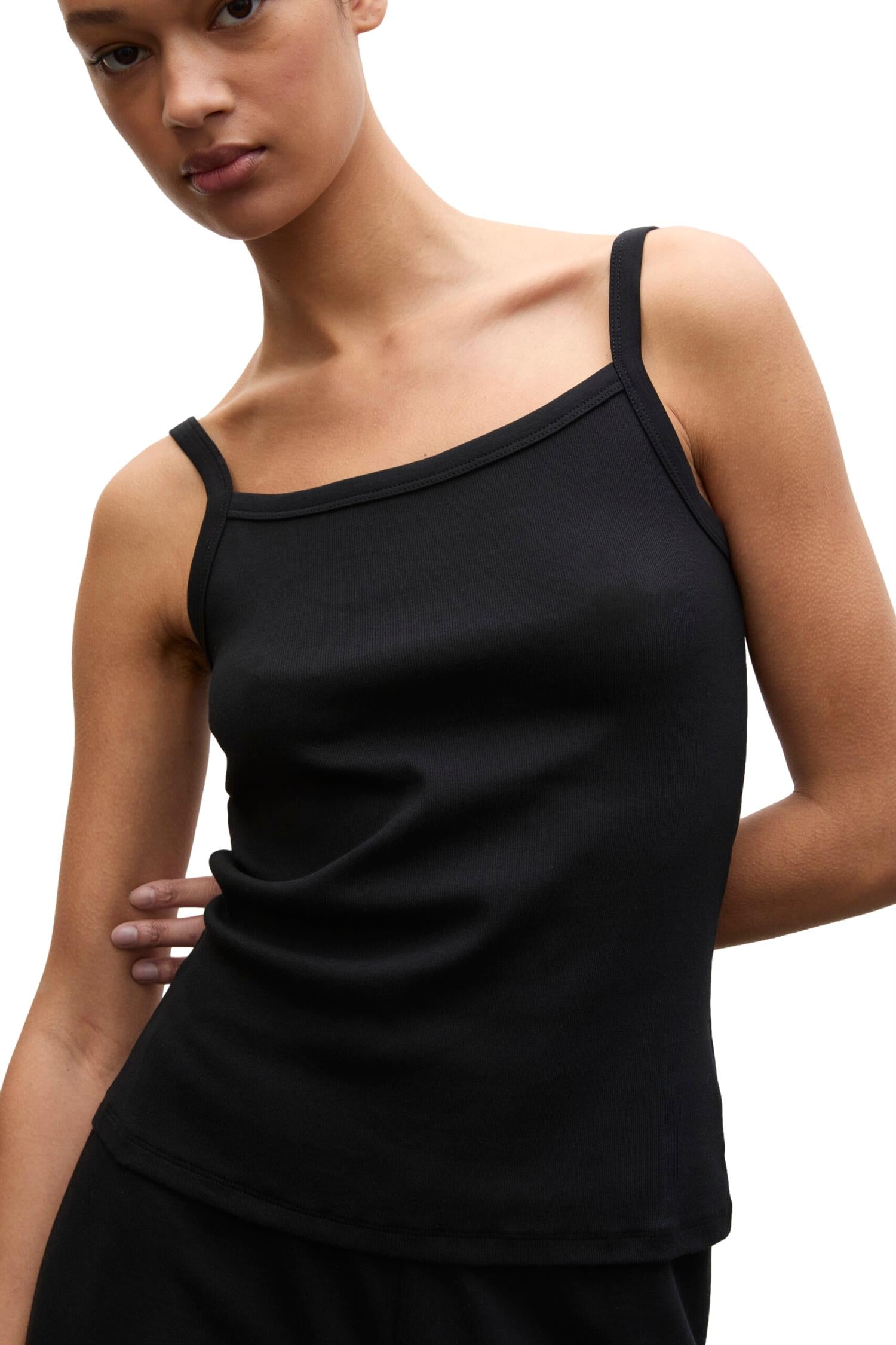 Julie Josephine Tinki Rib Top Singlet Sort - modostore.no
