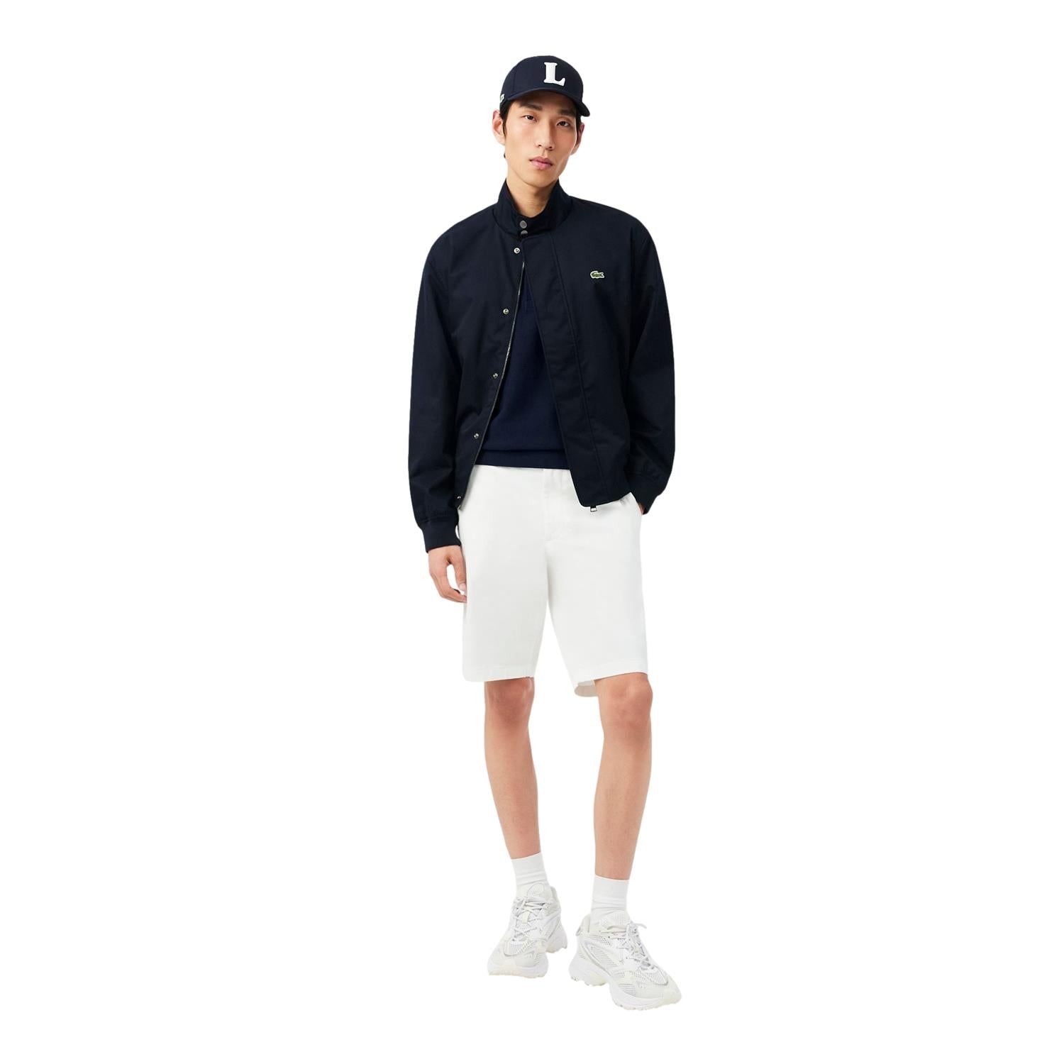 Navy Lacoste klassisk passform strikket polo T-skjorte med krage og korte ermer, for en komfortabel og stilren look.