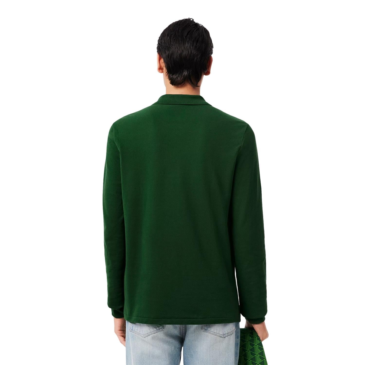 Lacoste Classic Fit Long Sleeved Polo Shirt Longsleeve Mørkegrønn - modostore.no