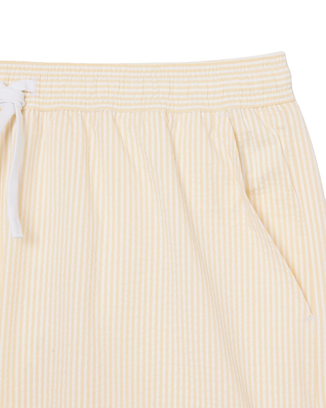 Lacoste Mid Lengths Striped Textured Swim Trunks Badetøy Hvit Og Gul - modostore.no