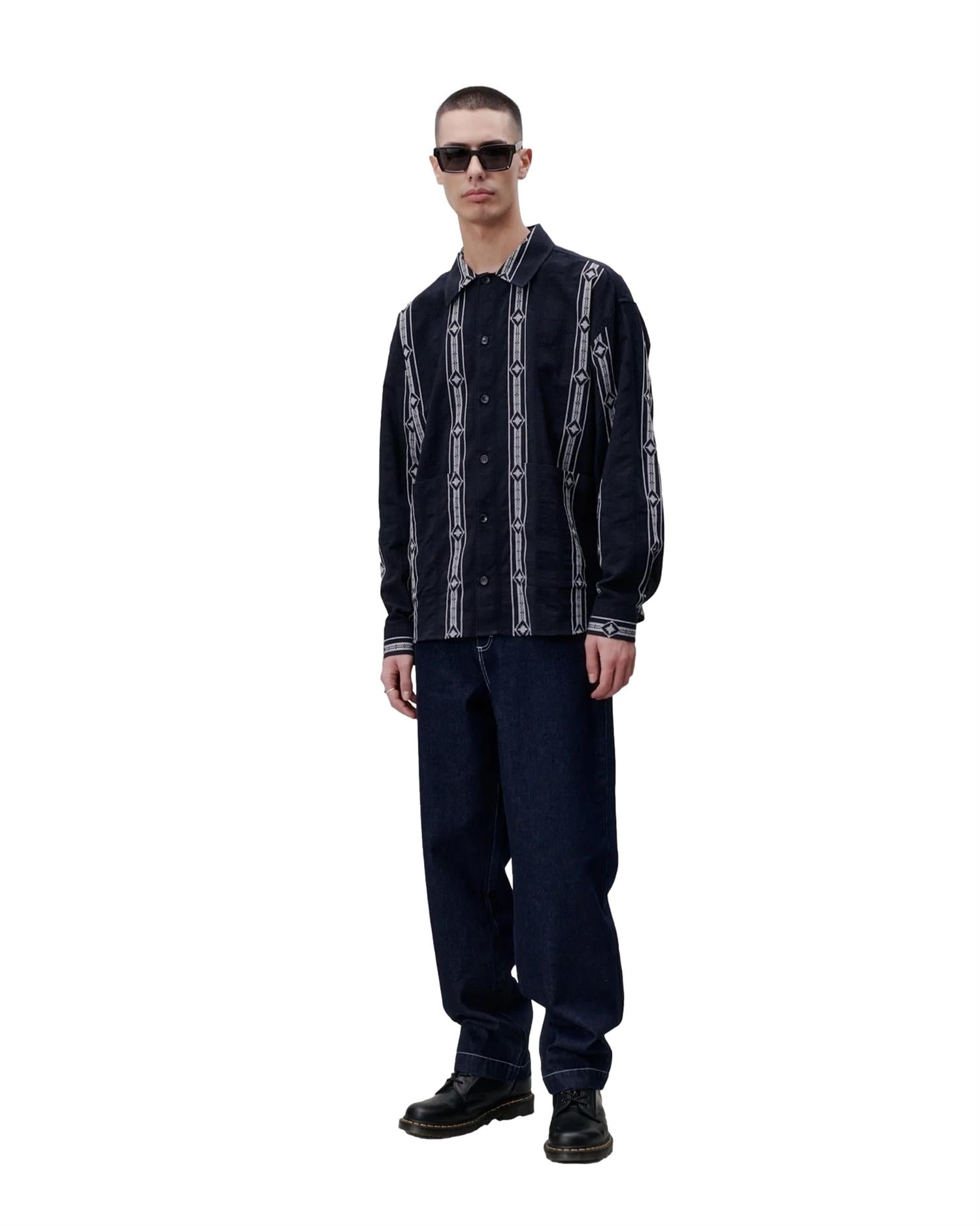 Libertine Libertine Venture Shirt Skjorte Stripet Mørkeblå - modostore.no