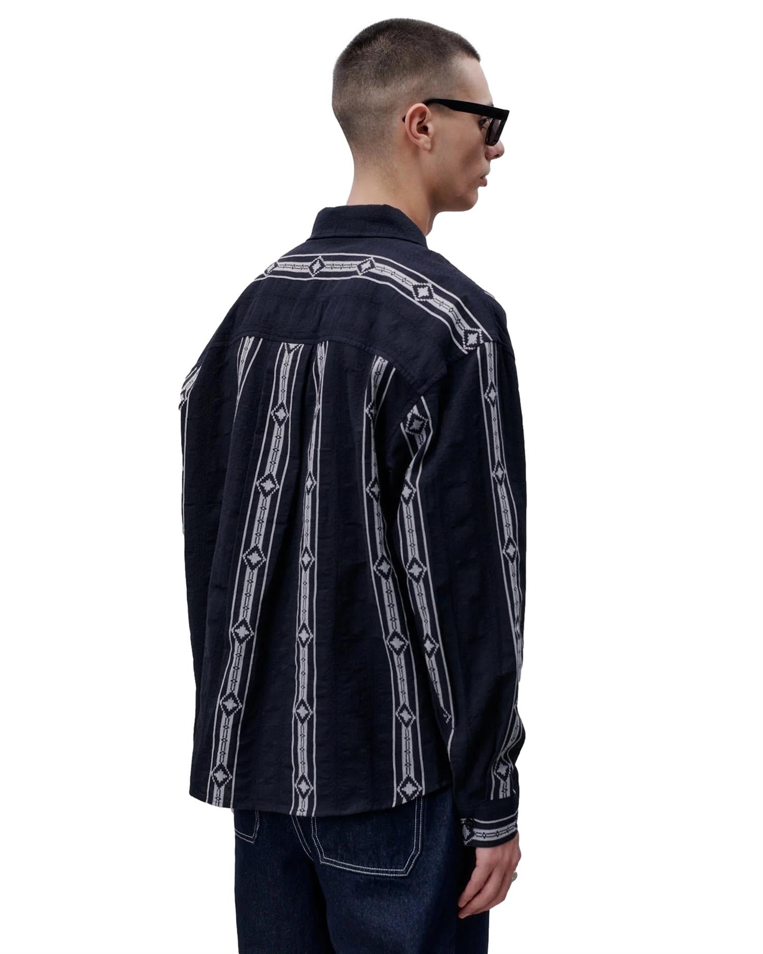 Libertine Libertine Venture Shirt Skjorte Stripet Mørkeblå - modostore.no
