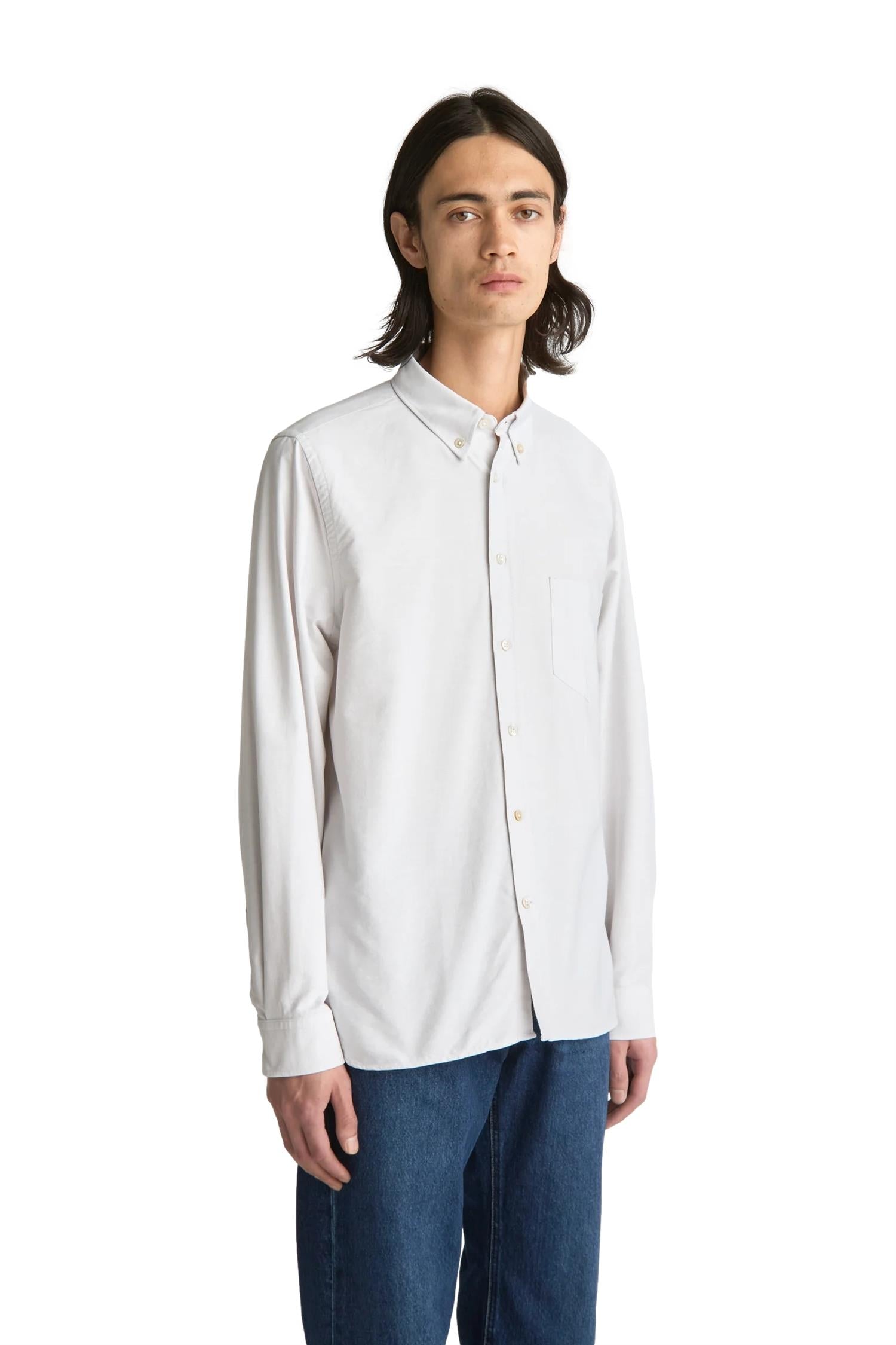 Livid Initial Grey Ox Skjorte Lysegrå - modostore.no