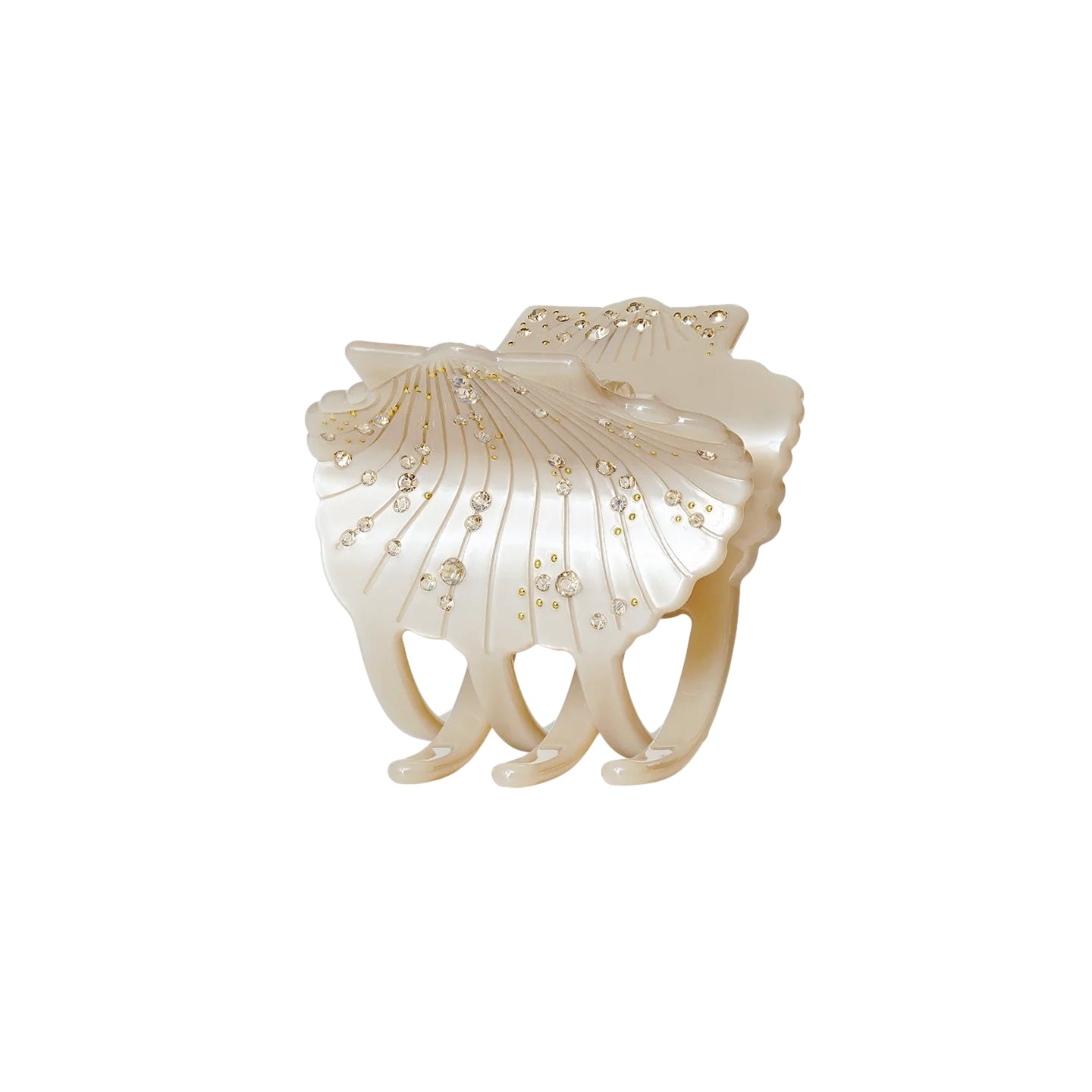 Maanesten Arista hårspenne i beige med oyster-utseende, elegant håraccessory i plast.