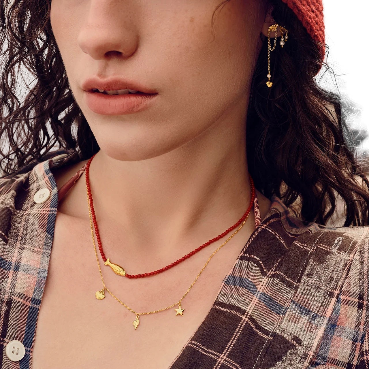 Maanesten Iluka Necklace Smykke Gull - modostore.no