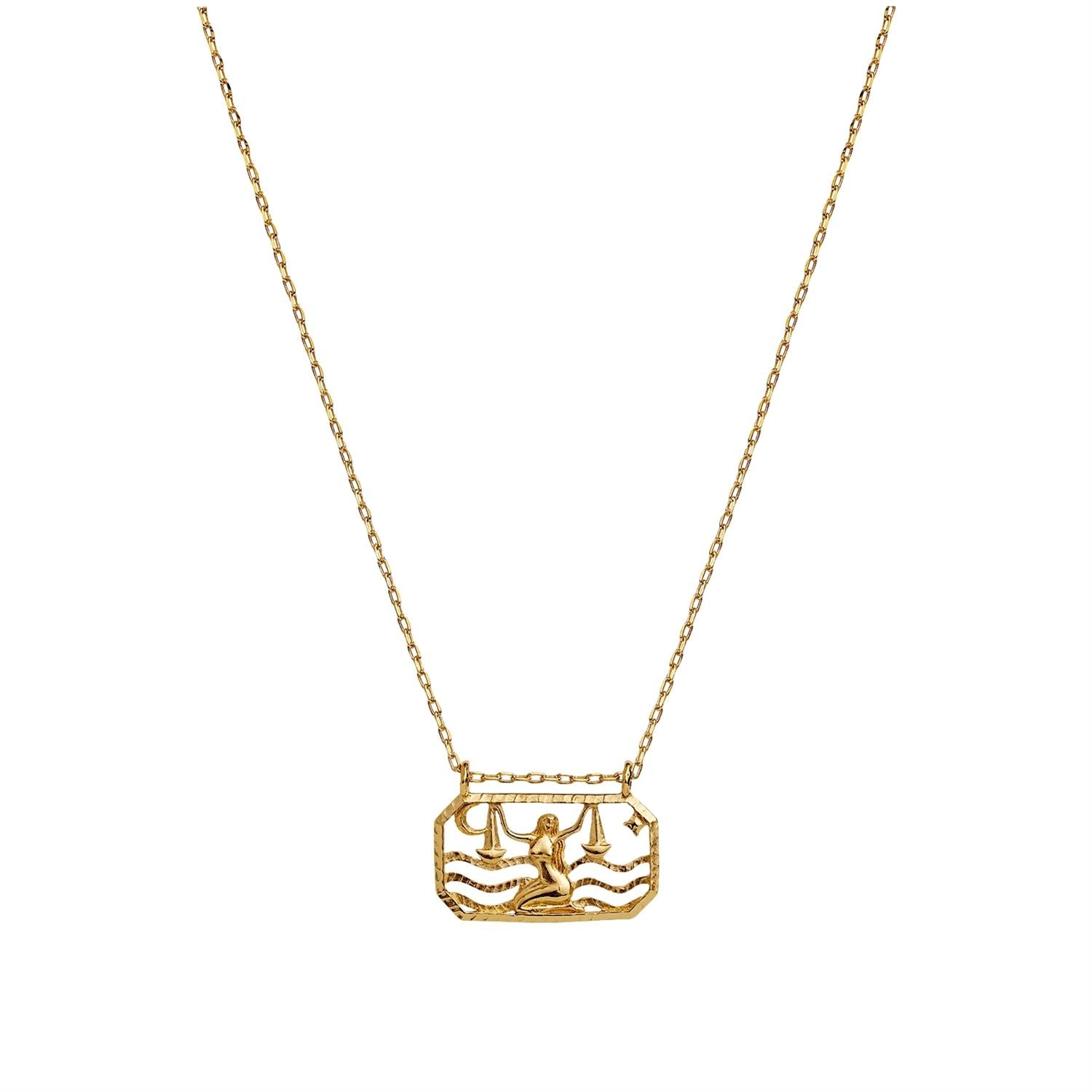Maanesten Zodiac Libra Necklace Vekt Smykke Gull - modostore.no