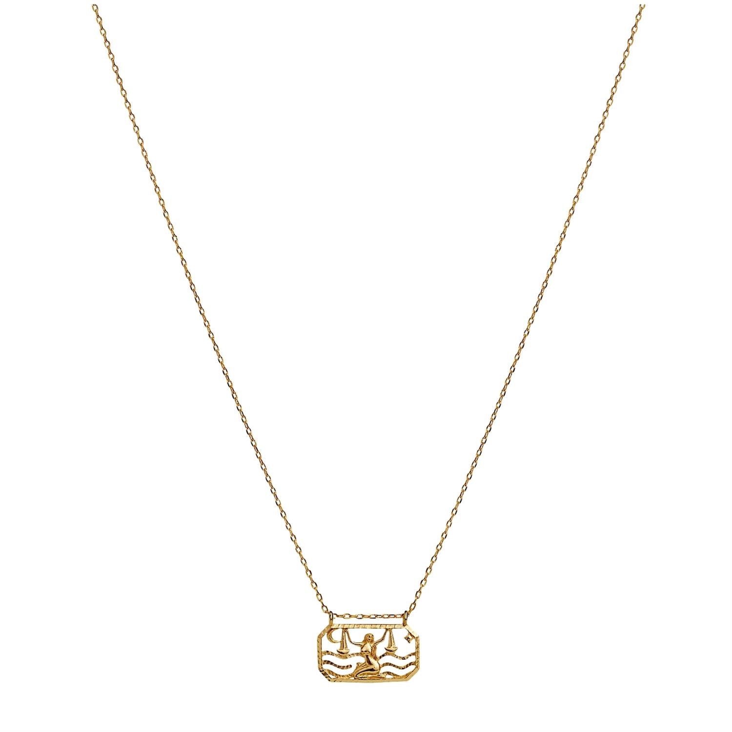 Maanesten Zodiac Libra Necklace Vekt Smykke Gull - modostore.no