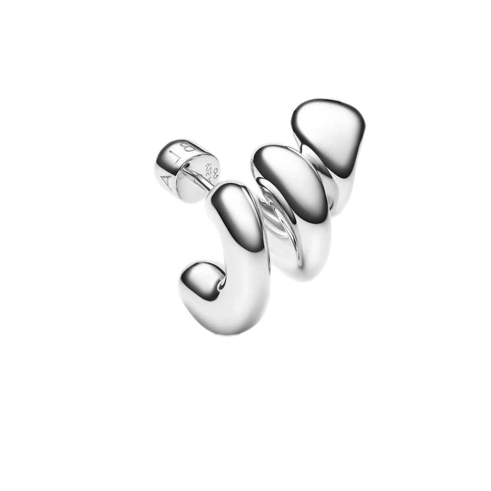 Maria Black Coil Crawler Earring Left Øredobber Sølv - modostore.no