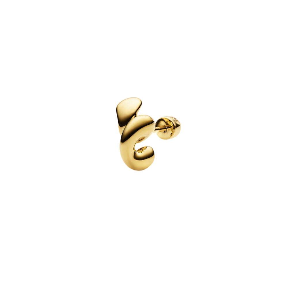 Maria Black Coil Whirl Stud Right Gold Øredobber Gull - modostore.no
