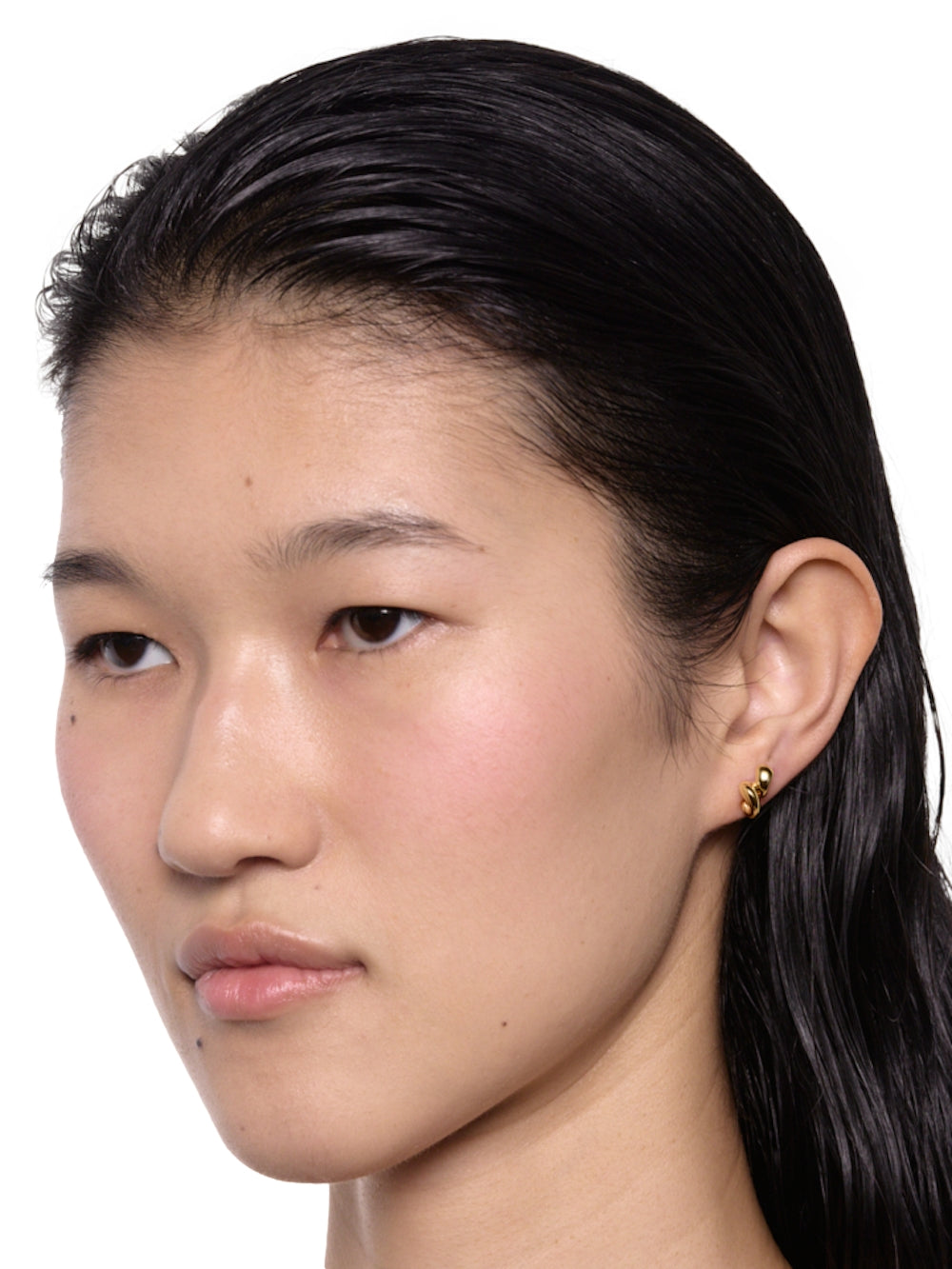 Maria Black Coil Whirl Stud Right Gold Øredobber Gull - modostore.no