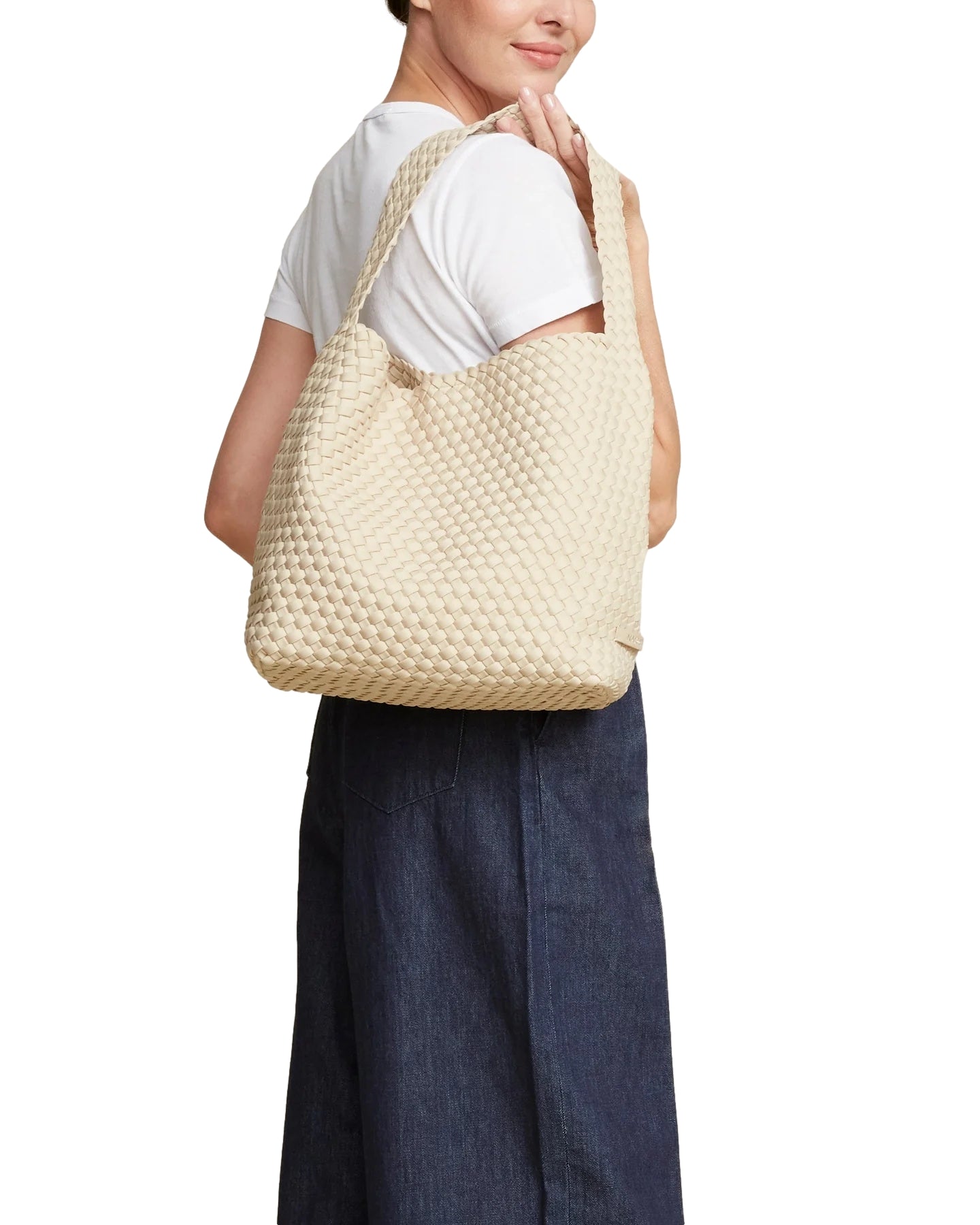 Naghedi Nomad Medium Hobo Ecru Veske Beige - modostore.no