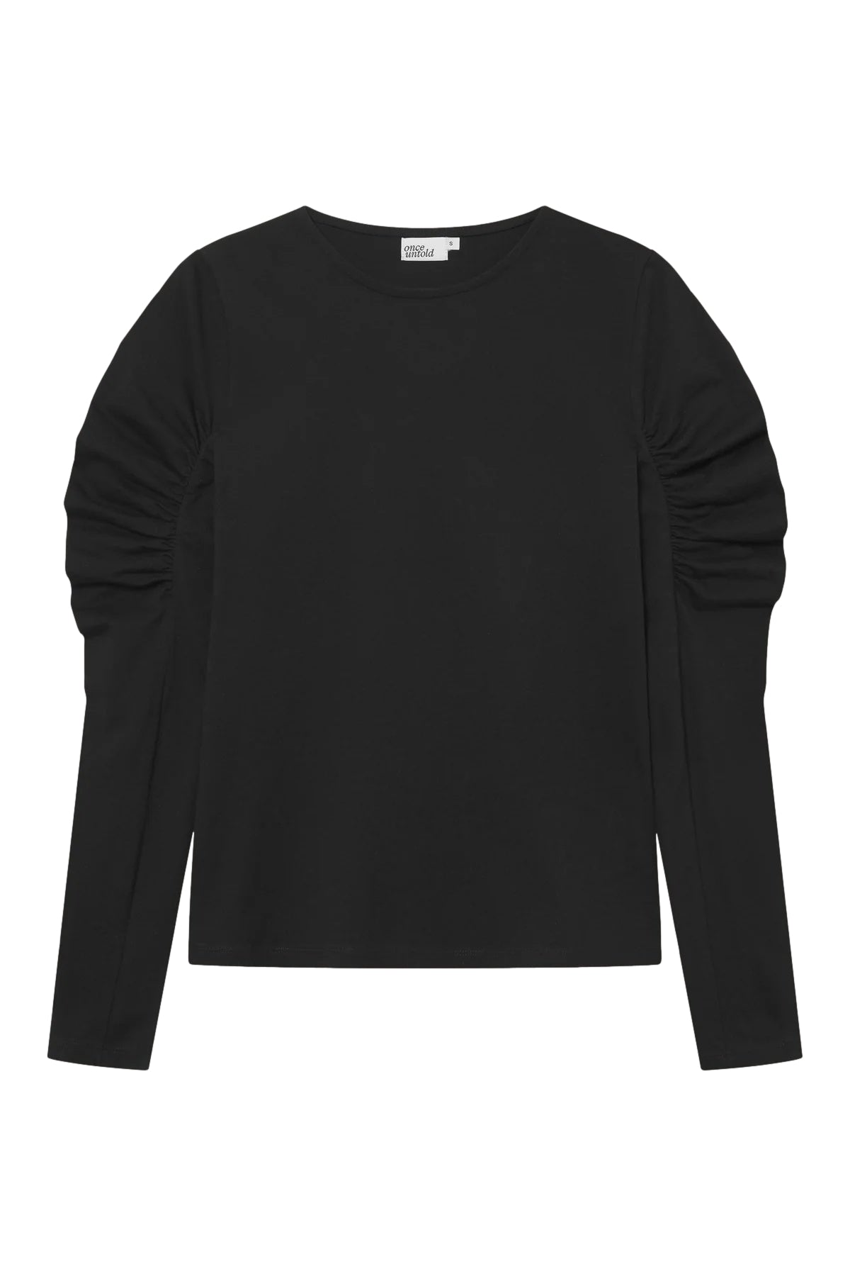 Once Untold Elfreda Ruched Top Topp Sort - modostore.no