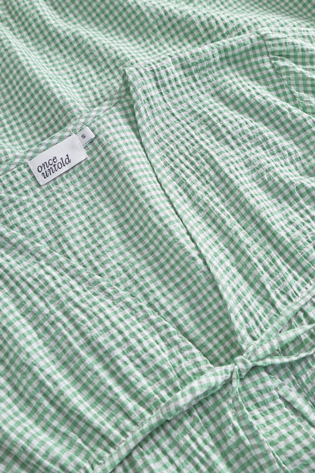 Once Untold Indiana String Blouse Skjorte Hvit Og Grønn - modostore.no