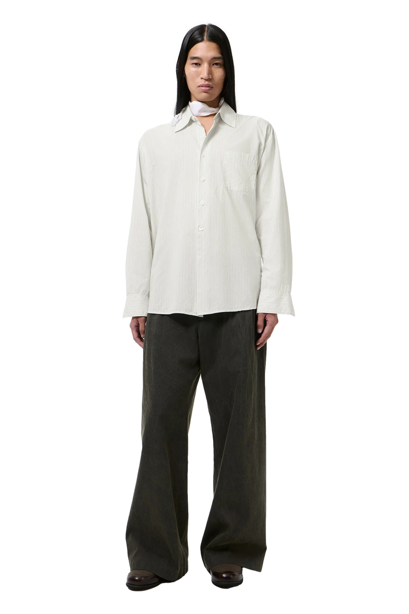 Our Legacy Above Shirt Skjorte Hvit Stripet - modostore.no