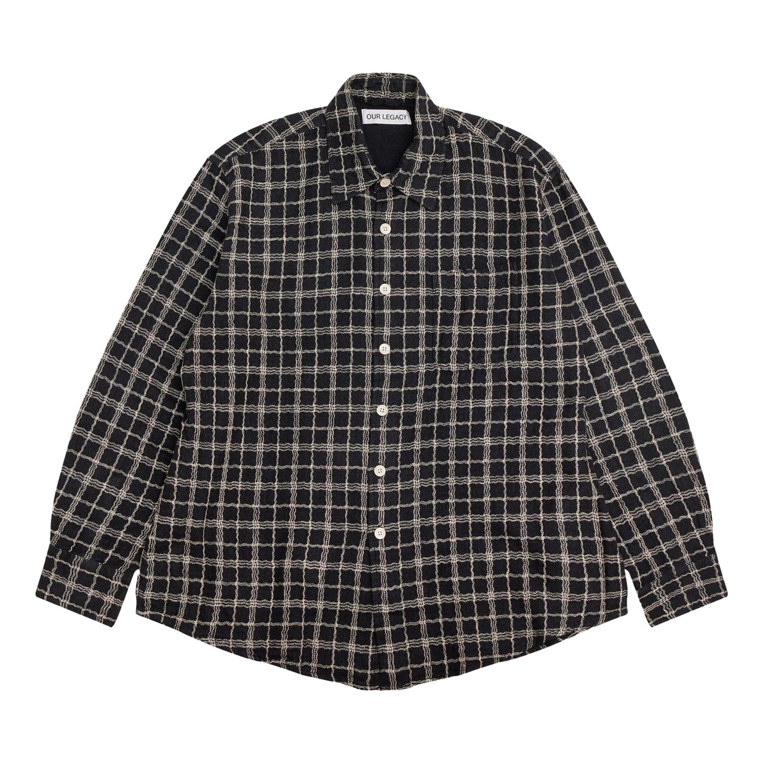 Our Legacy Above Shirt Skjorte Sort Og Beige - modostore.no