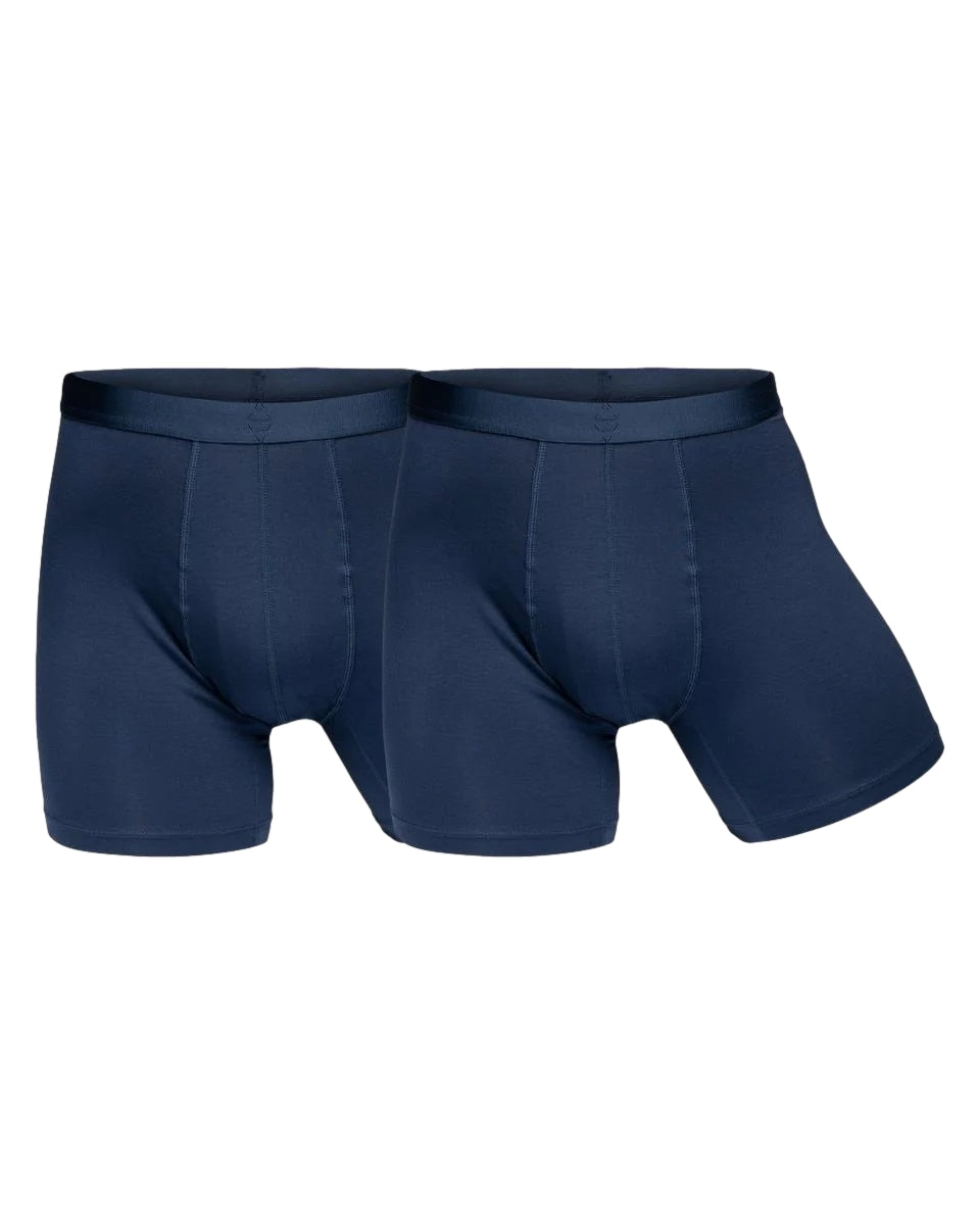 To par mørkeblå Panos Emporio EcoVero pouch boxer boxershorts, komfortable og miljøvennlige i bomullsstoff.