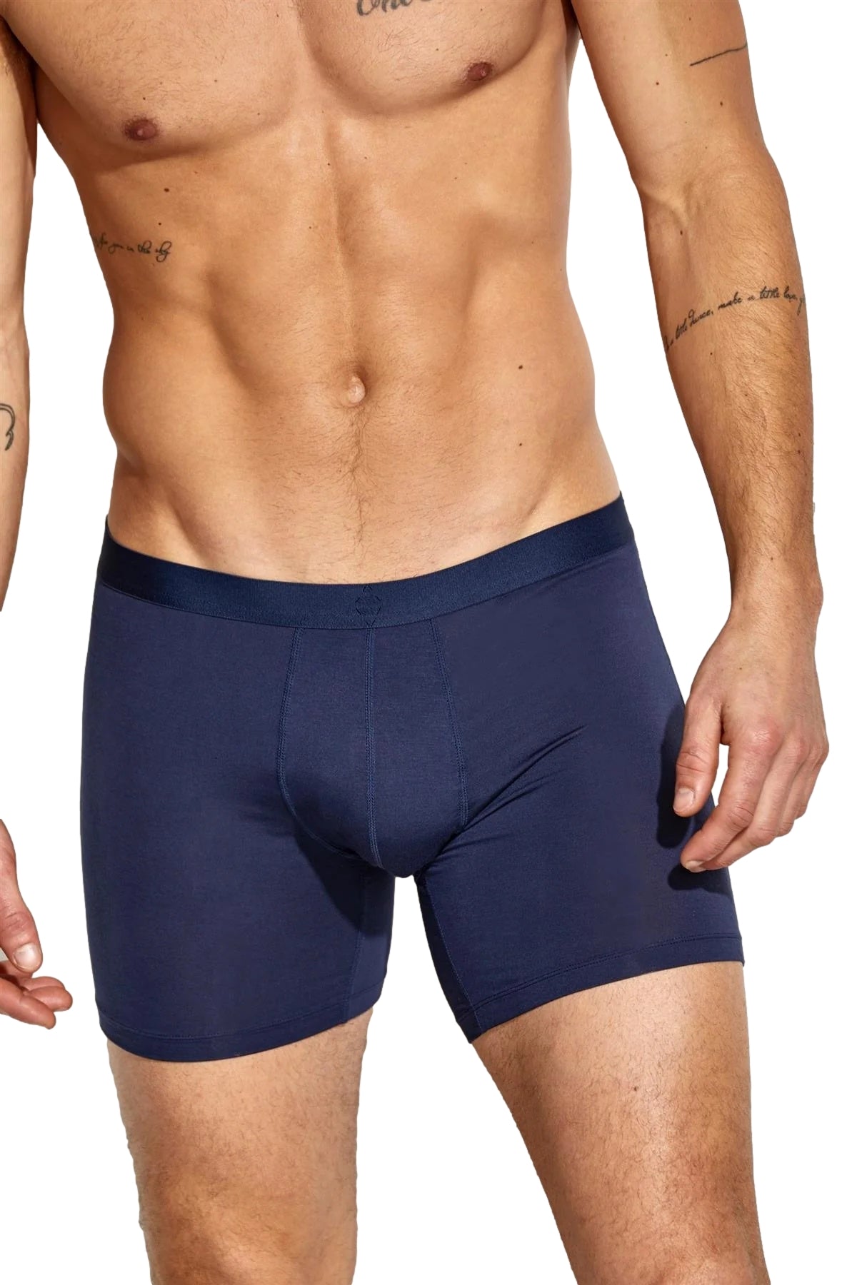 Mørkeblå Panos Emporio 2-pack EcoVero pouch boxershorts for menn, komfortabel og miljøvennlig bomull.