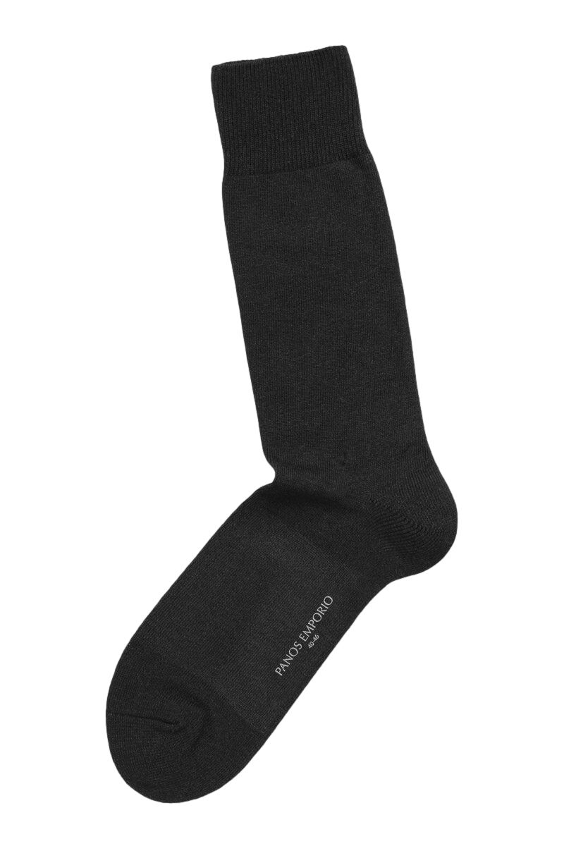 Panos Emporio 3-pack sorte flat knit sokker, komfortable og casual, for menn.