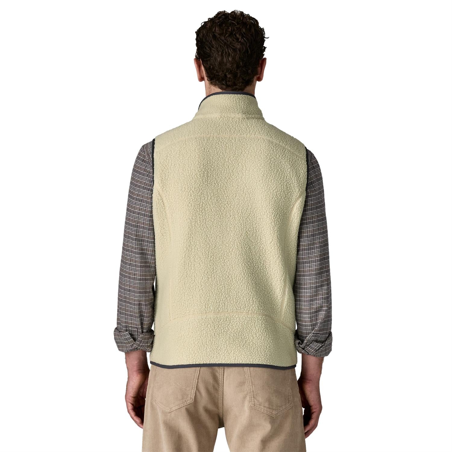 Patagonia Men's Retro Pile Vest Pelican w/ Smolder Blue Vest Beige - modostore.no