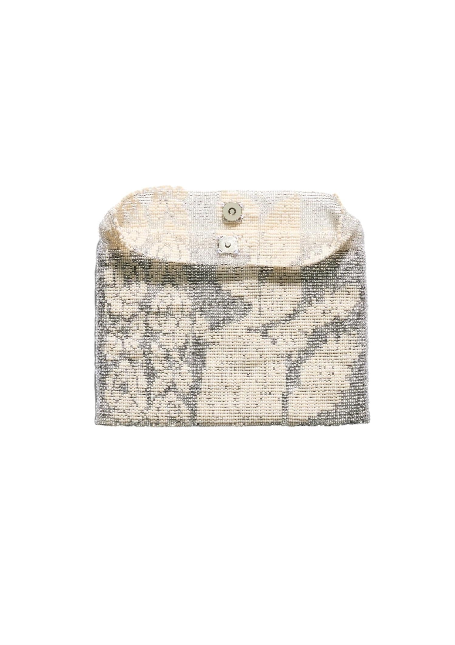 Pura Utz Lace Clutch Veske Sølv Og Offwhite - modostore.no