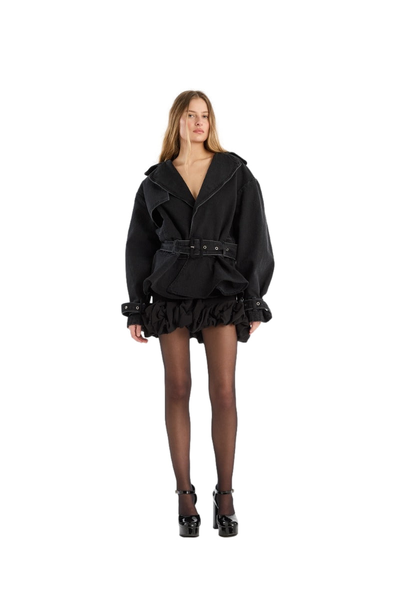 ROTATE Crepe Mini Skirt Skjørt Sort - modostore.no