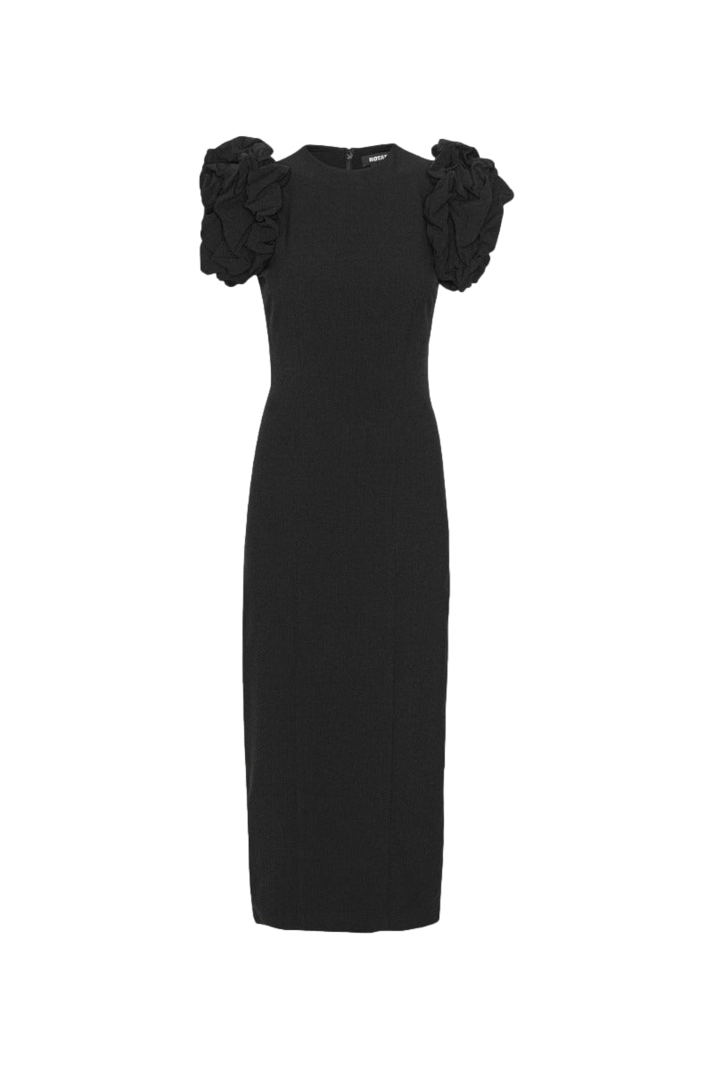 ROTATE Crepe Puffy Midi Dress Kjole Sort - modostore.no