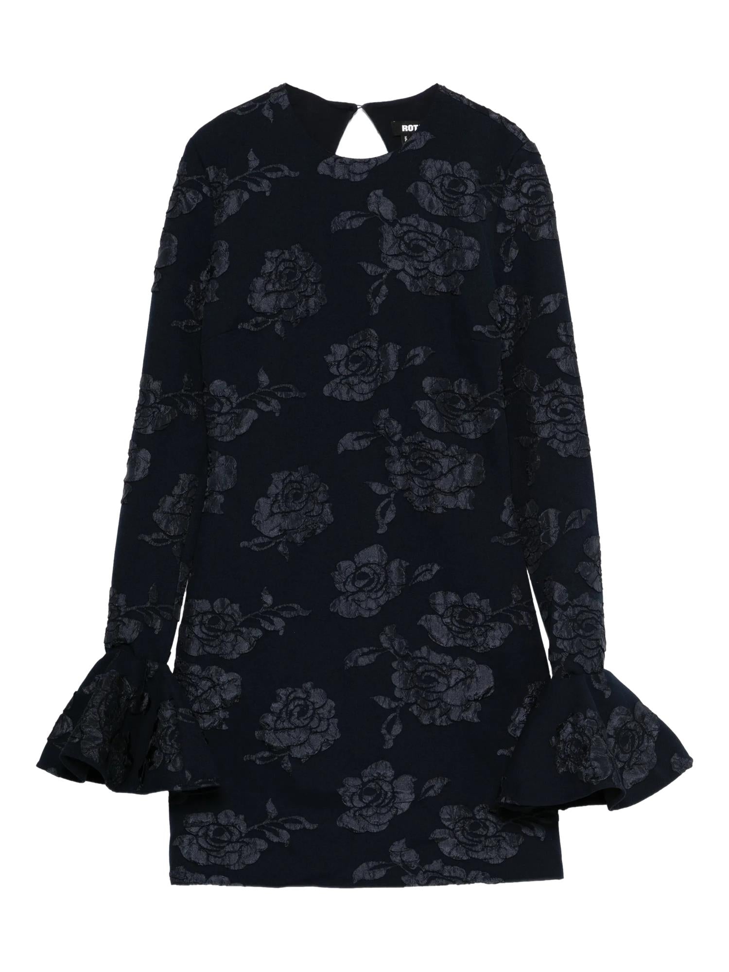ROTATE Jacquard Mini Dress Kjole Mørkeblå - modostore.no