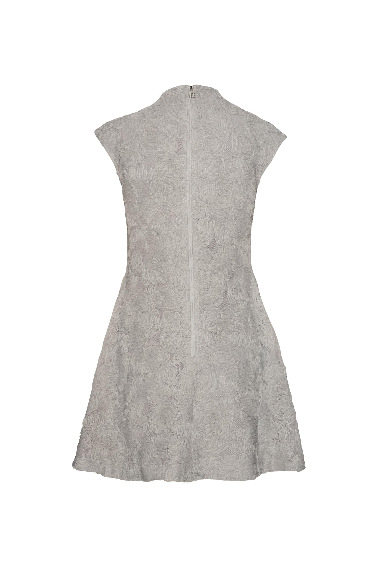 ROTATE Mesh Mini Dress Kjole Grå - modostore.no