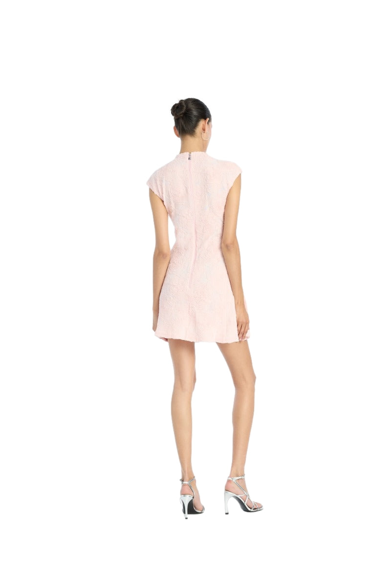 ROTATE Mesh Mini Dress Kjole Lyserosa - modostore.no