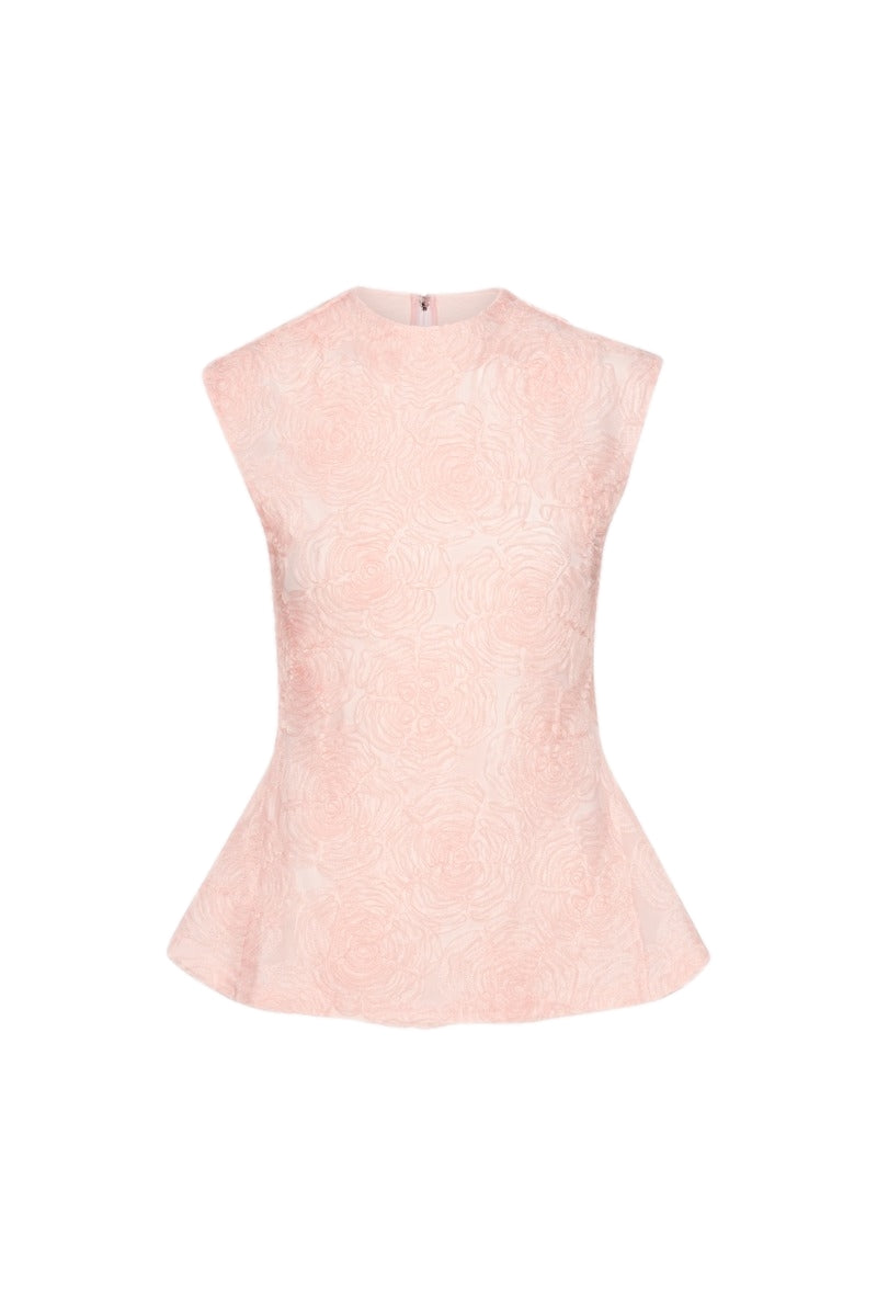 ROTATE Mesh Sleeveless Top Topp Lyserosa - modostore.no