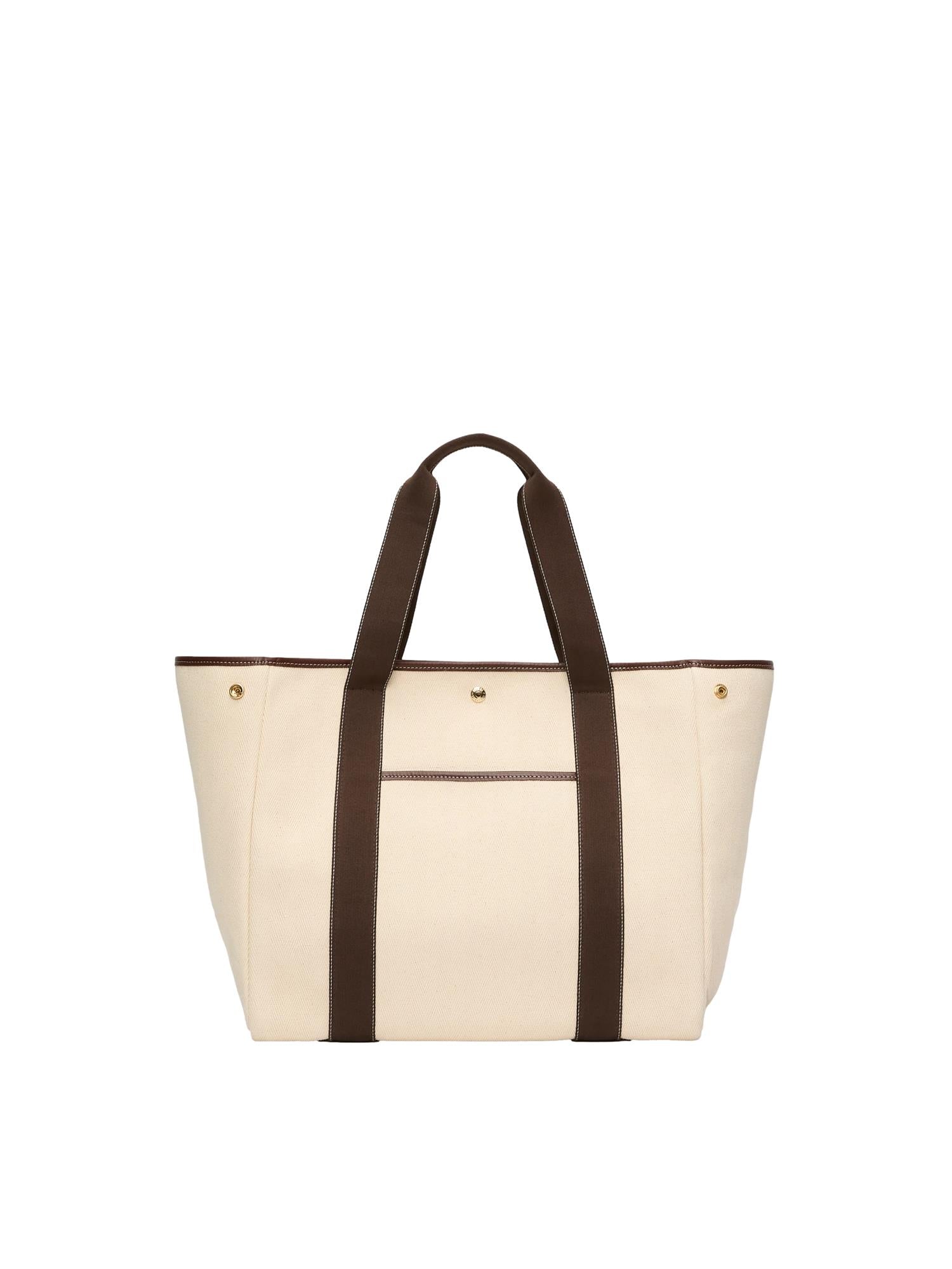 Rue de Verneuil Traversée L Pocket White Canvas/Mini Sellier Brown Veske Off-White Og Brun - modostore.no