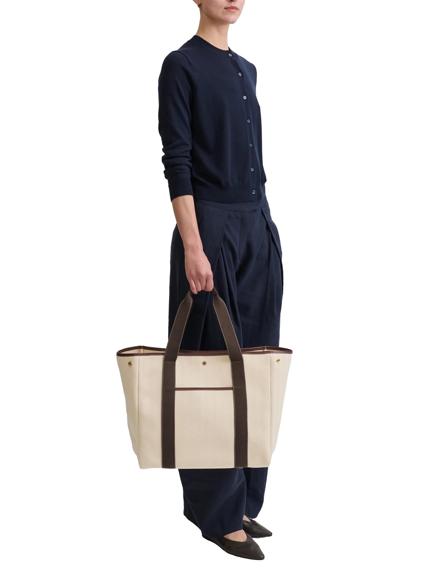 Rue de Verneuil Traversée L Pocket White Canvas/Mini Sellier Brown Veske Off-White Og Brun - modostore.no