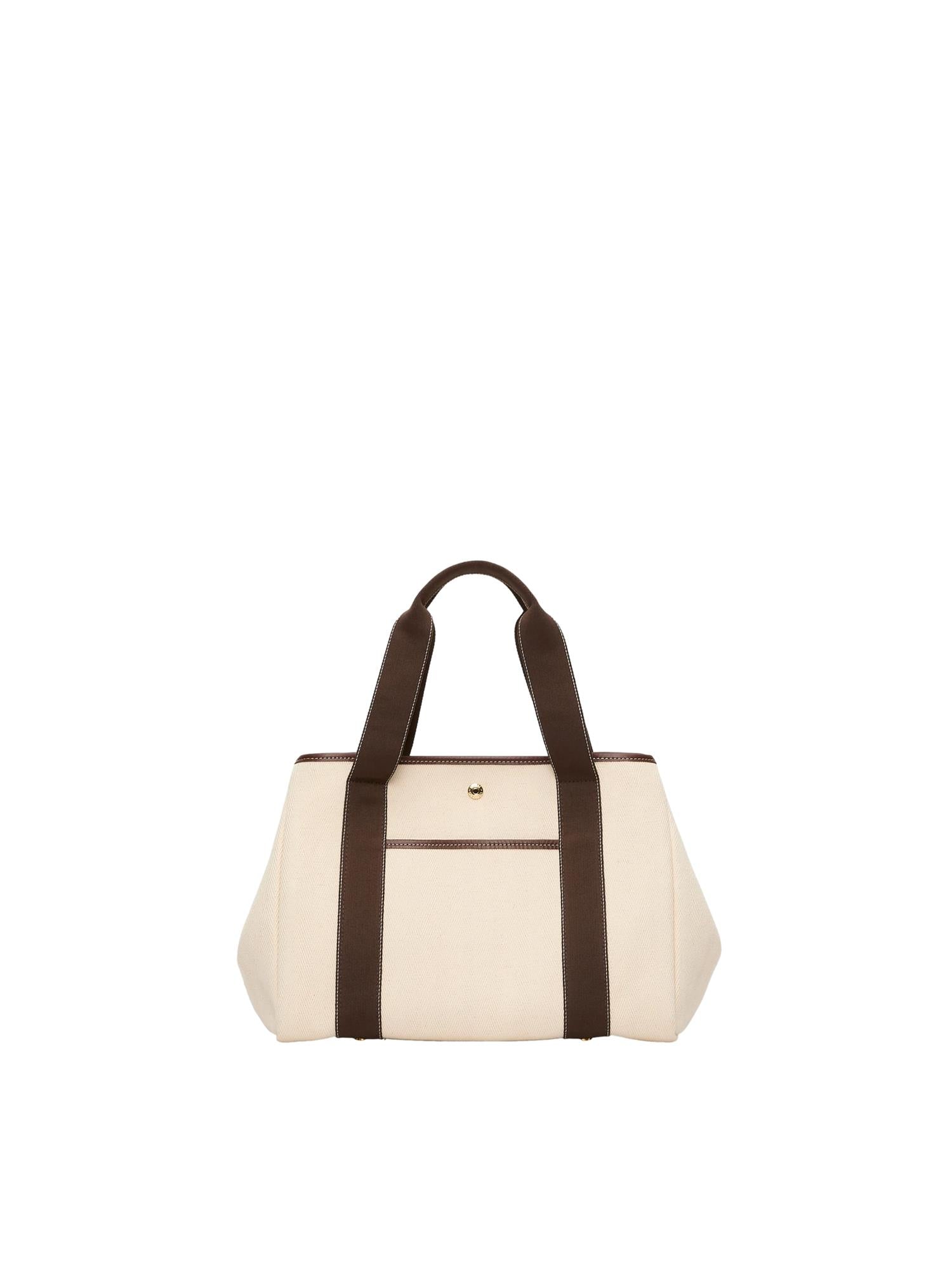 Rue de Verneuil Traversée M Pocket White Canvas/Mini Sellier Brown Veske Off-White Og Brun - modostore.no