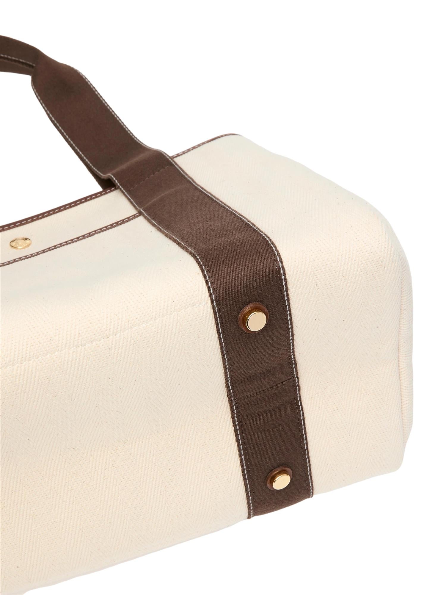 Rue de Verneuil Traversée M Pocket White Canvas/Mini Sellier Brown Veske Off-White Og Brun - modostore.no