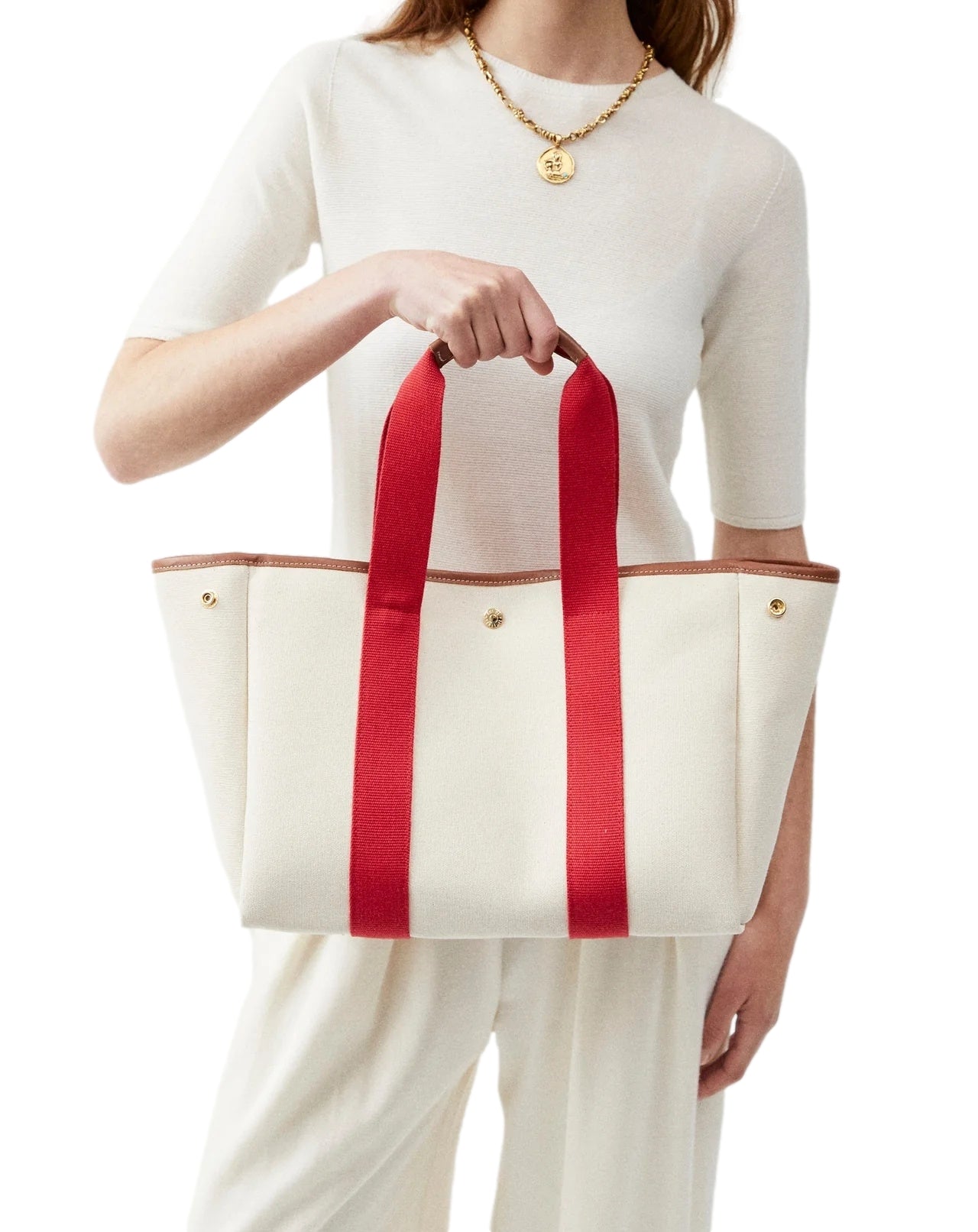 Rue de Verneuil Traversée M Red Veske Beige Og Rød - modostore.no