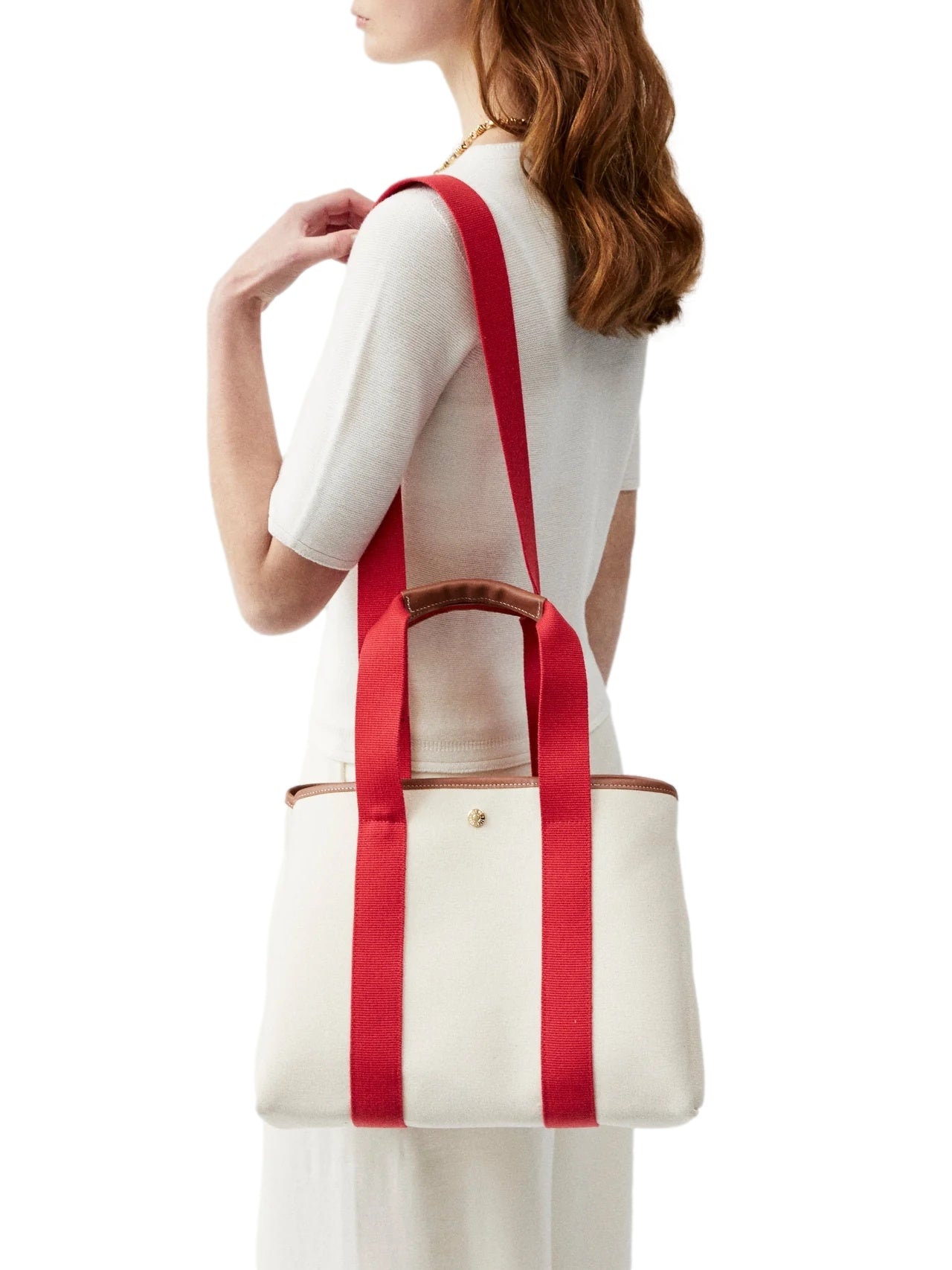 Rue de Verneuil Traversée M Red Veske Beige Og Rød - modostore.no