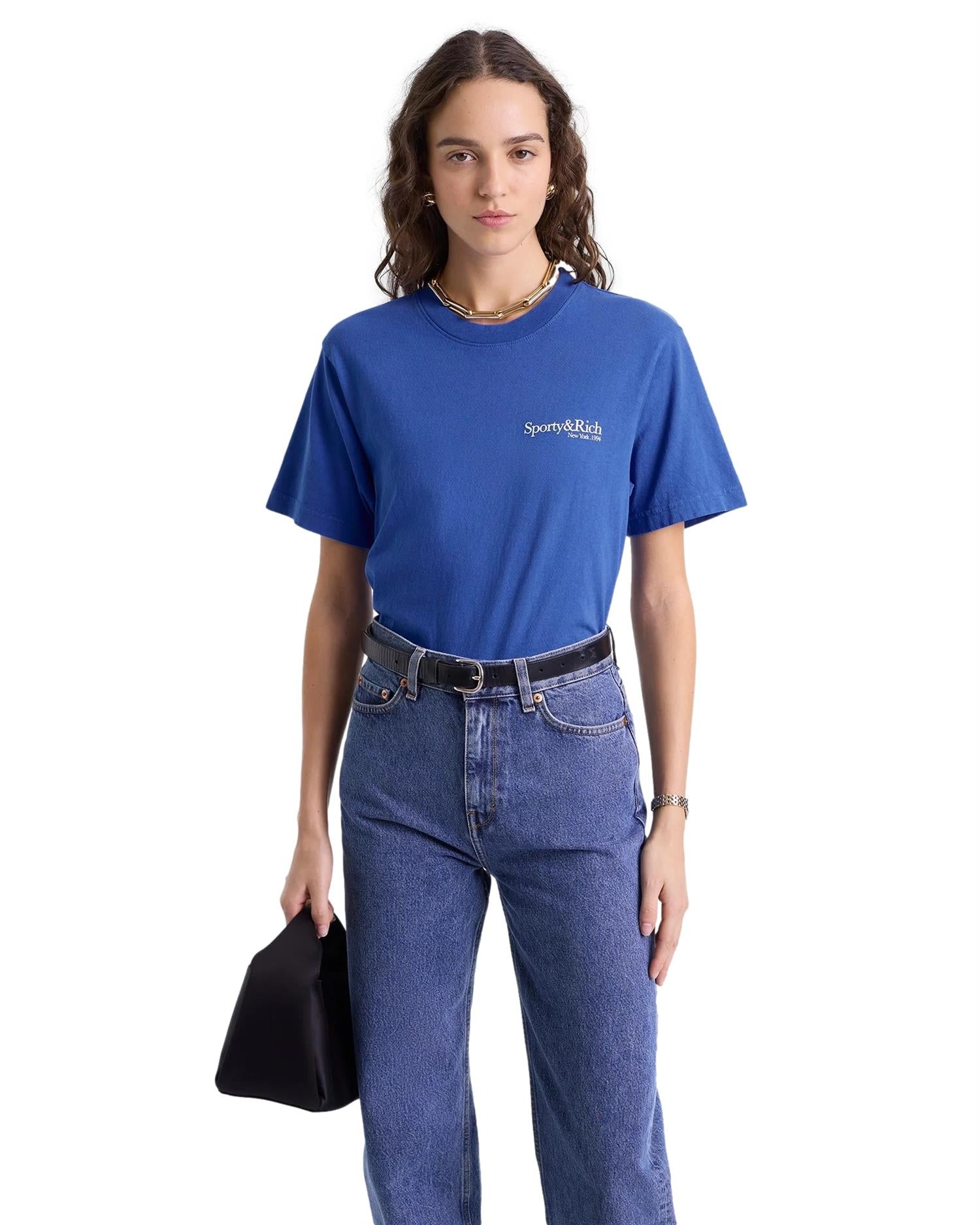 Sporty & Rich Health is Wealth T-Shirt T-shirt Blå - modostore.no